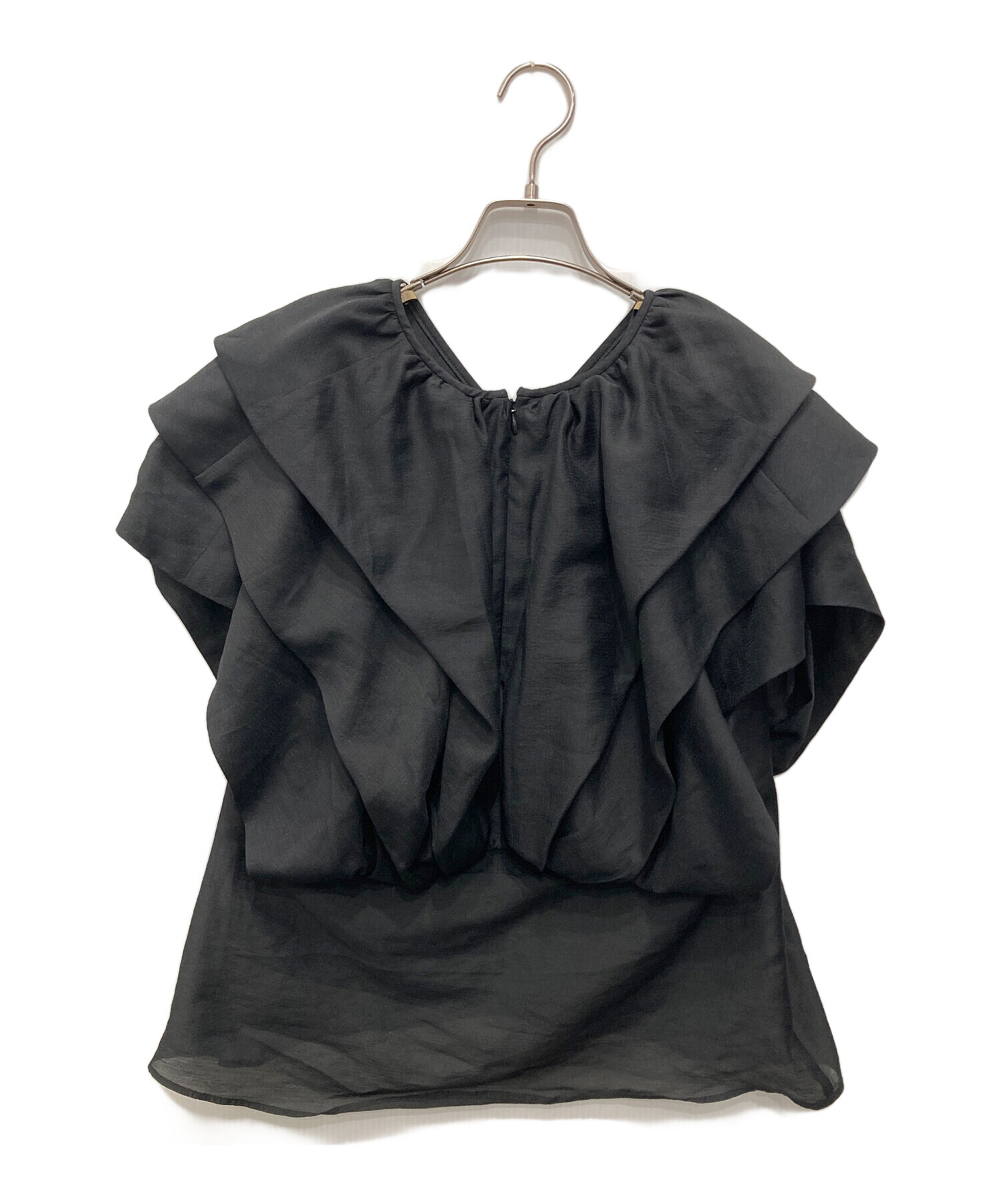 中古・古着通販】IENA (イエナ) フリルブラウス ブラック サイズ:F