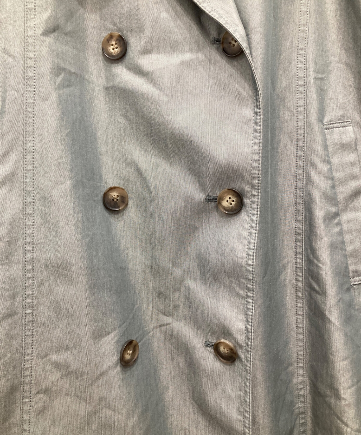 中古・古着通販】AMERI (アメリ) バックプリーツトレンチコート グレー