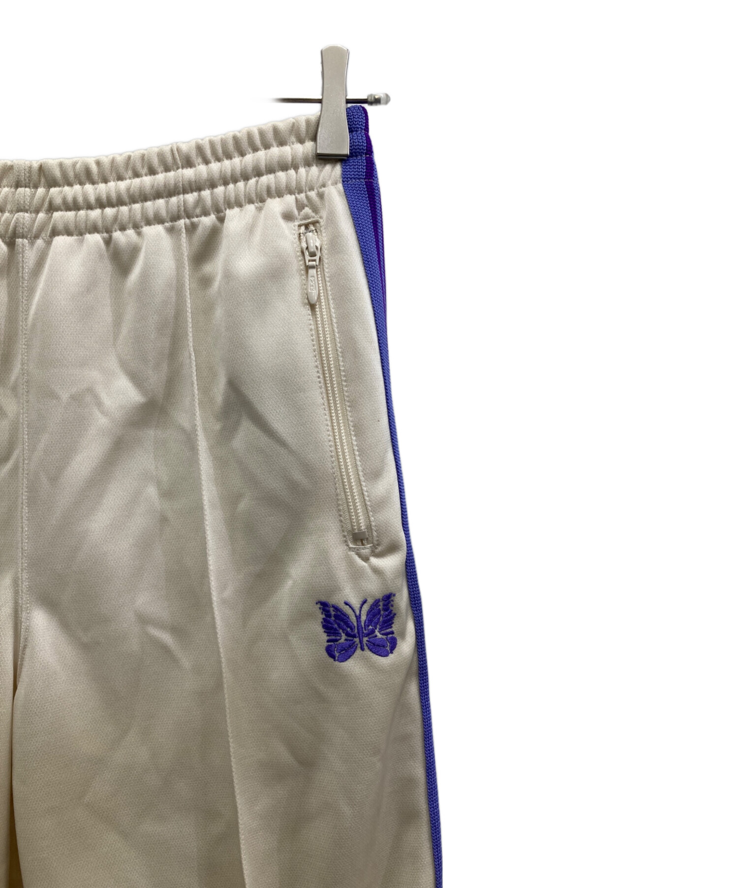 Needles トラックパンツ　ホワイト×パープル　Sサイズ 中古・古着通販】Needles (ニードルズ) トラックパンツ ホワイト