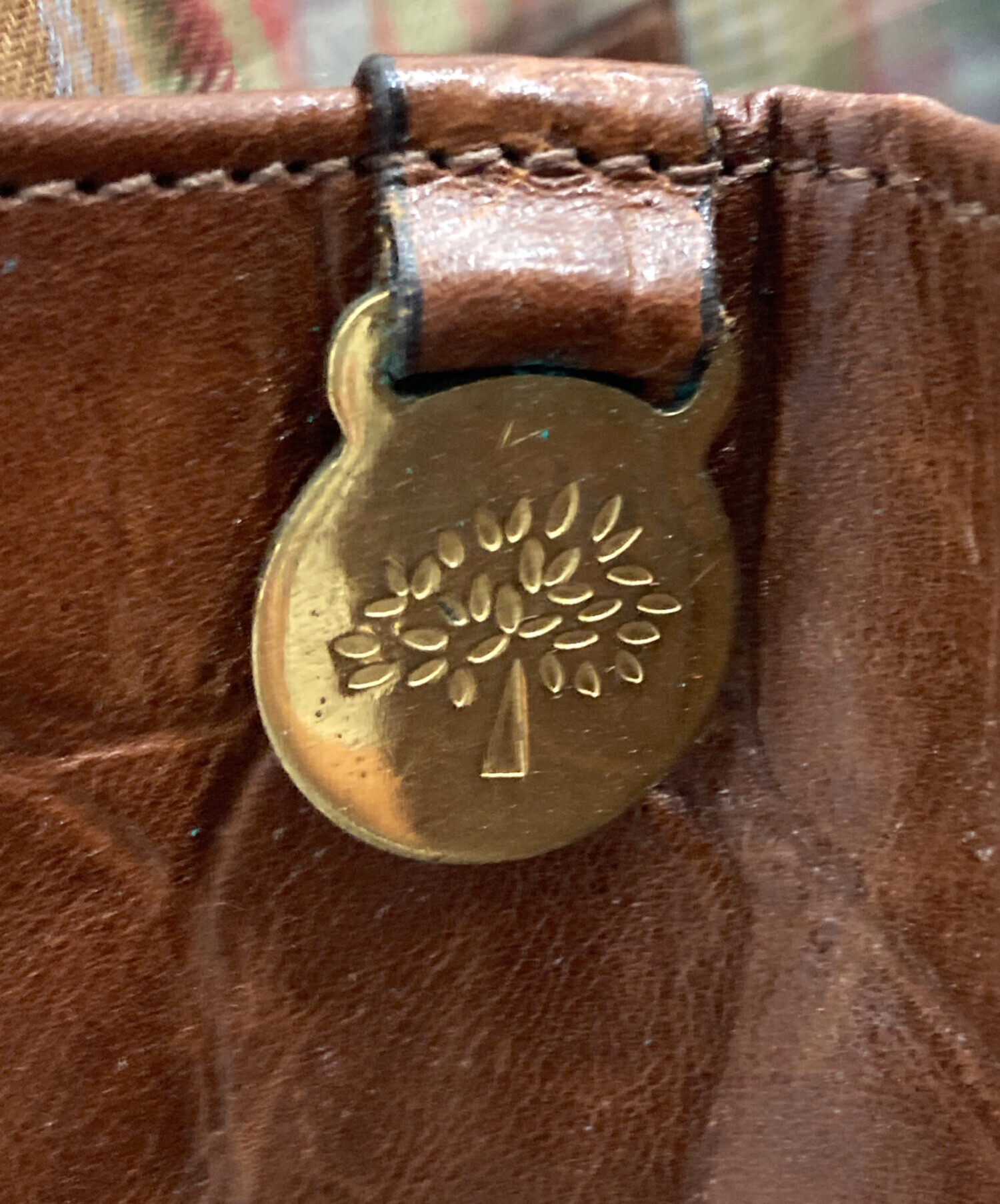 中古・古着通販】MULBERRY (マルベリー) クロコ型押しハンドバッグ 