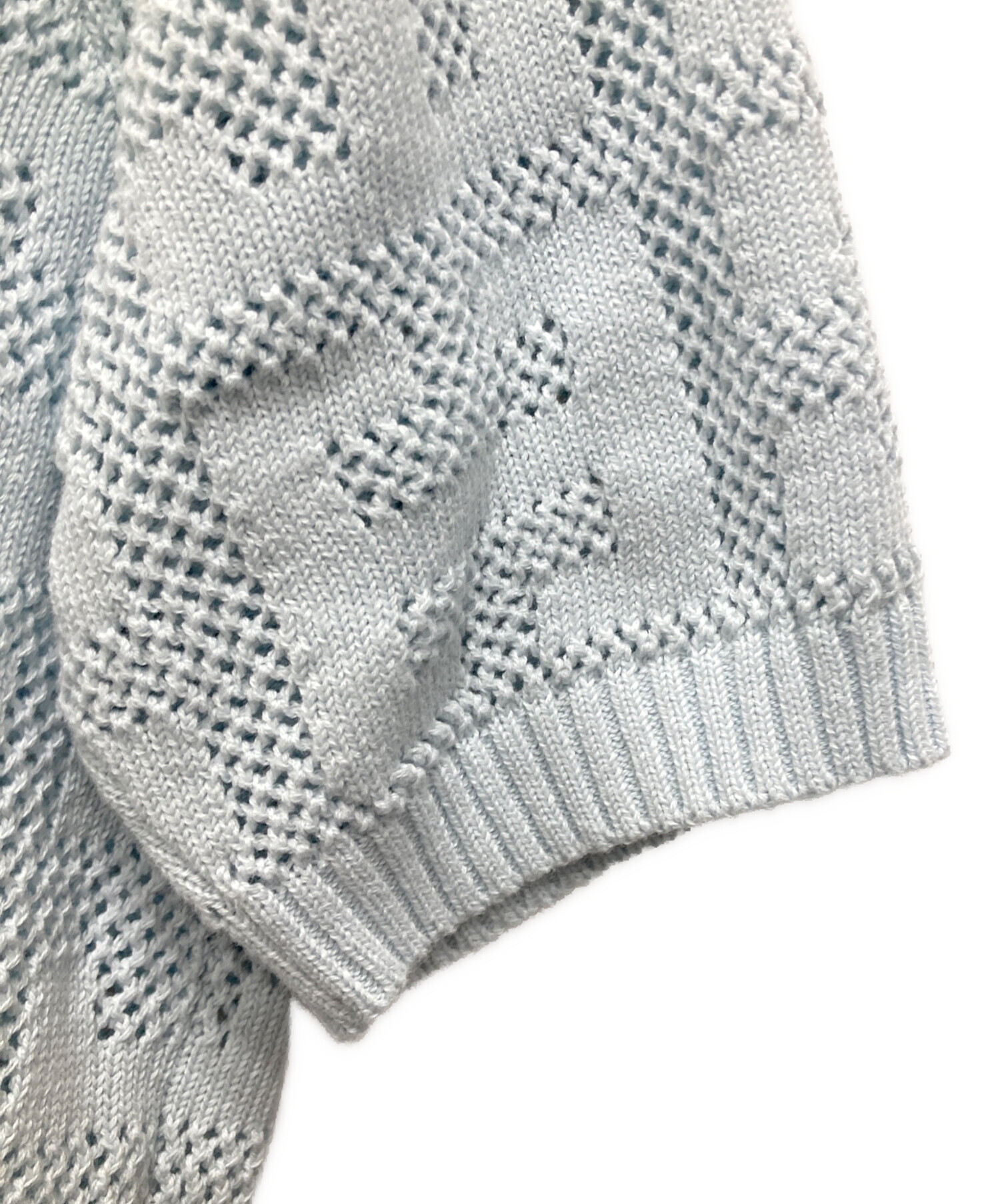 中古・古着通販】HUF (ハフ) MONOGRAM JACQUARD ZIP SWEATER ブルー