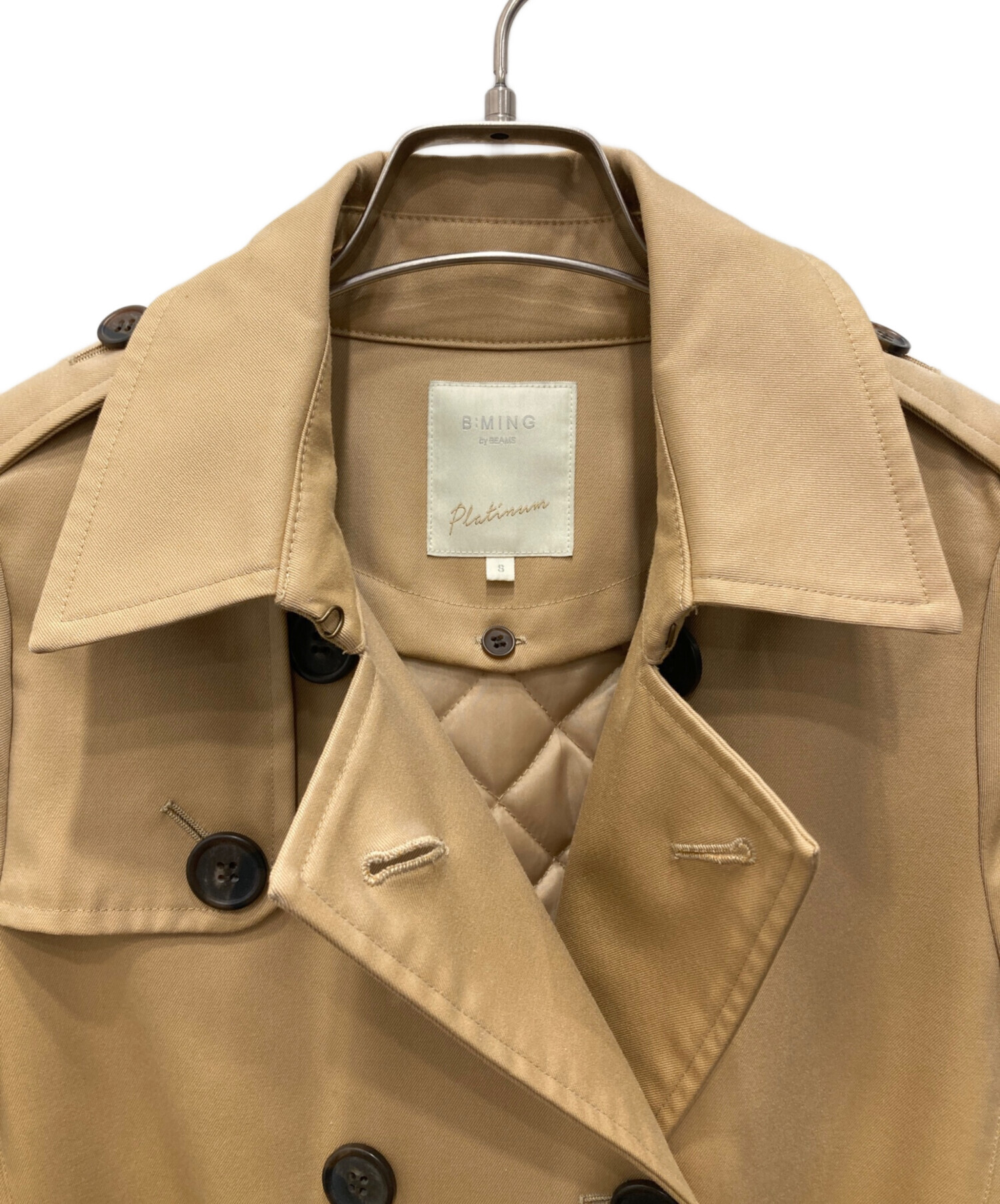 B:MING by BEAMS ライナー付き トレンチコート ベージュ S 春 中古・古着通販】B:MING by BEAMS (ビーミングバイビームス) ライナー