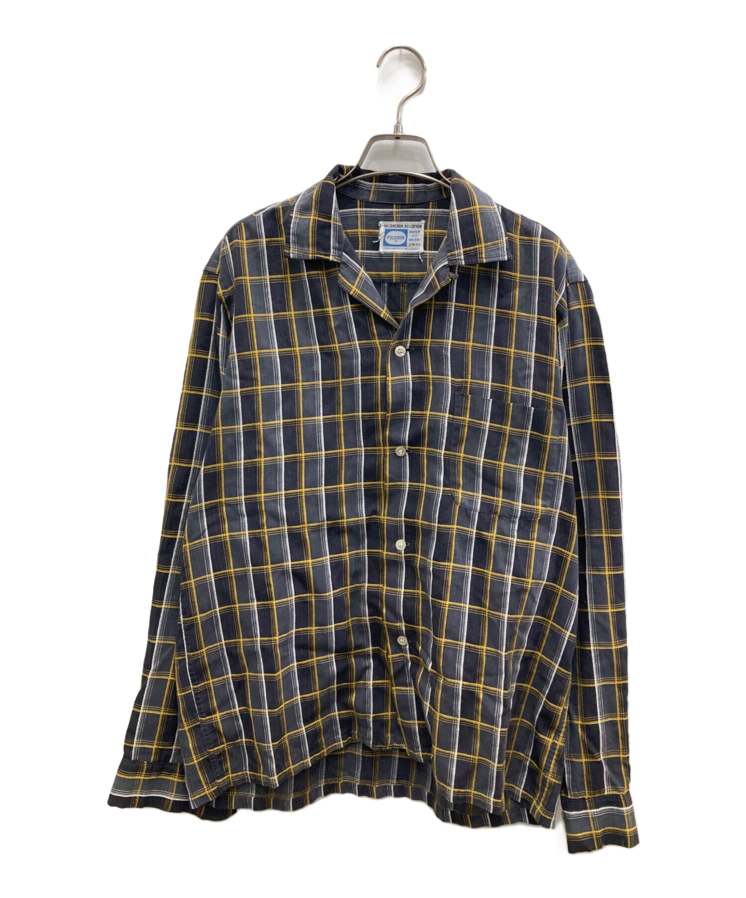 中古・古着通販】Pilgrim (ピルグリム) 60Sチェックシャツ グレー 
