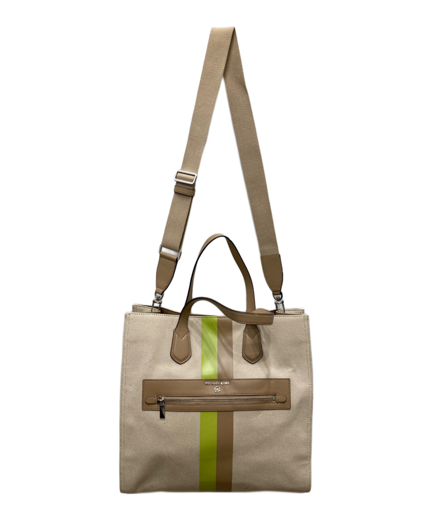 MICHAEL KORS トートバッグ ストライプデザイン 中古・古着通販】MICHAEL KORS (マイケル・コース) KEMPNERストライプ