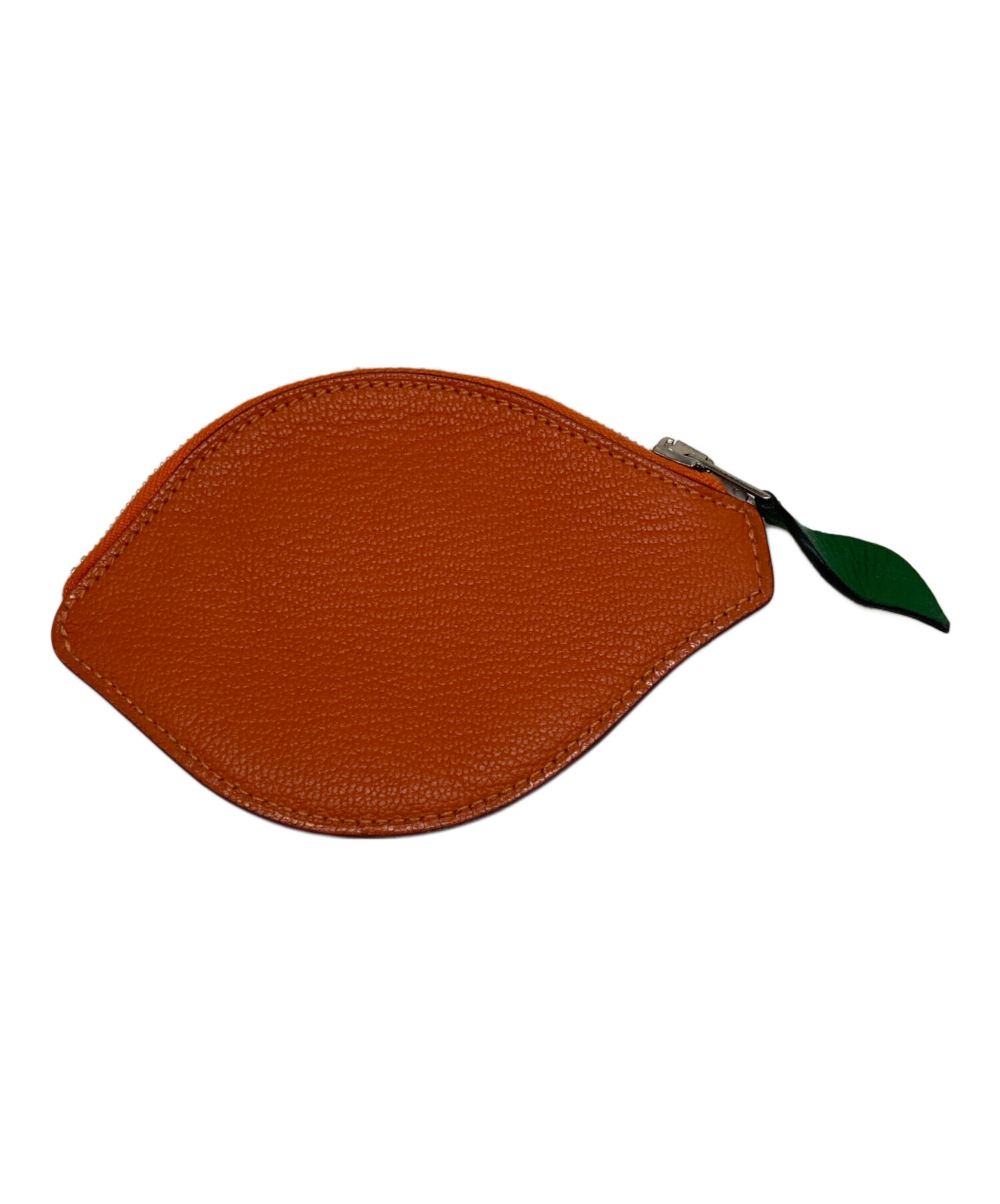 【美品】  HERMES / エルメス | トゥッティ フルッティ ポルトモネ オレンジ ケース 財布 | オレンジ/グリーン | レディース HERMES エルメス コインケース トゥッティ フルッティ ポルトモネ