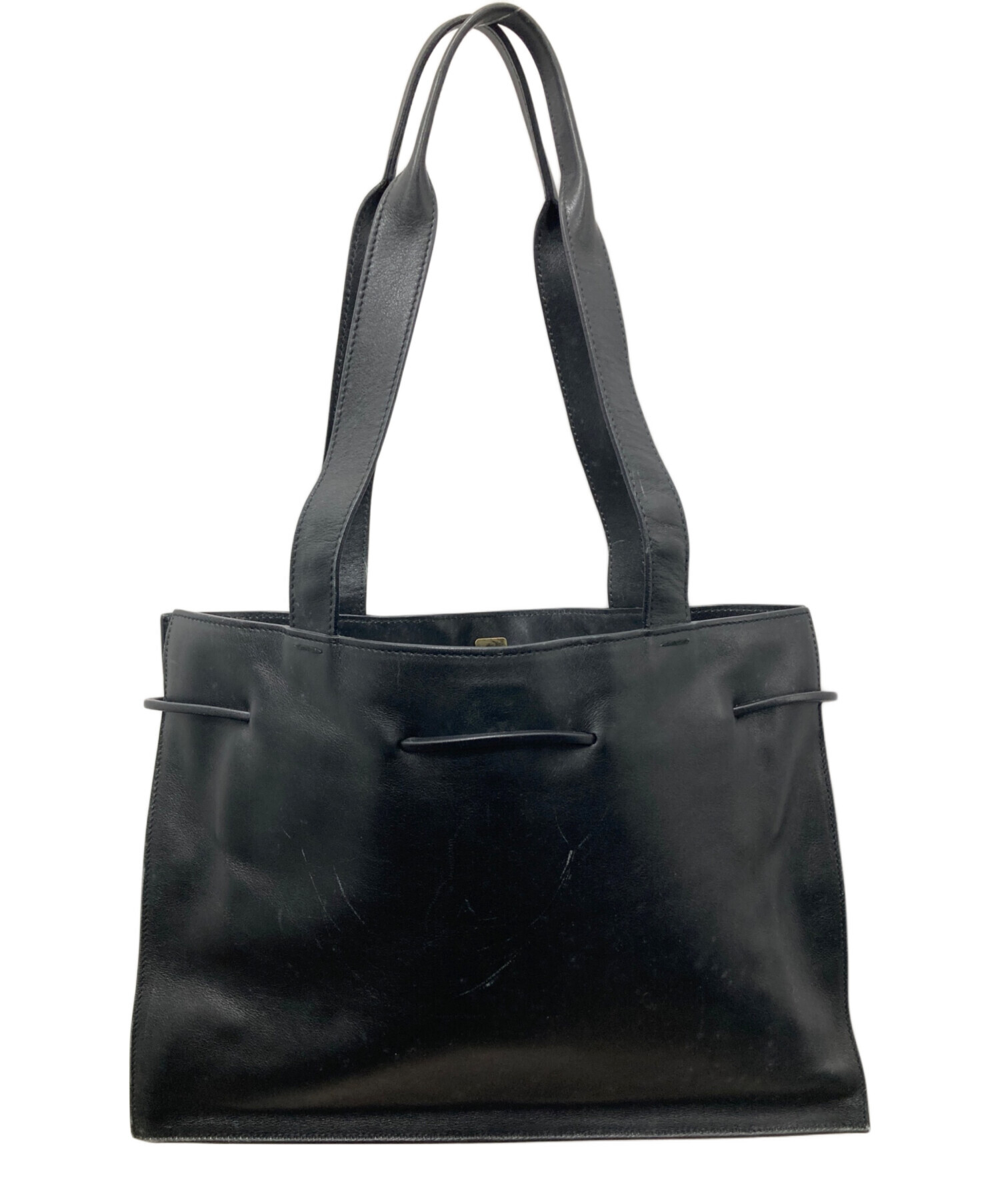 Gucci 黒 レザー ハンドバッグ GUCCI グッチ GGエンボス メッセンジャーバッグ ブラック レザー