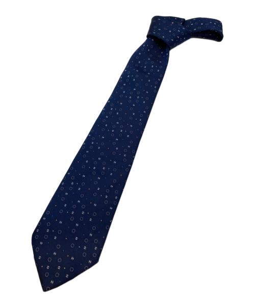 中古・古着通販】HERMES (エルメス) H柄ドットネクタイ ネイビー