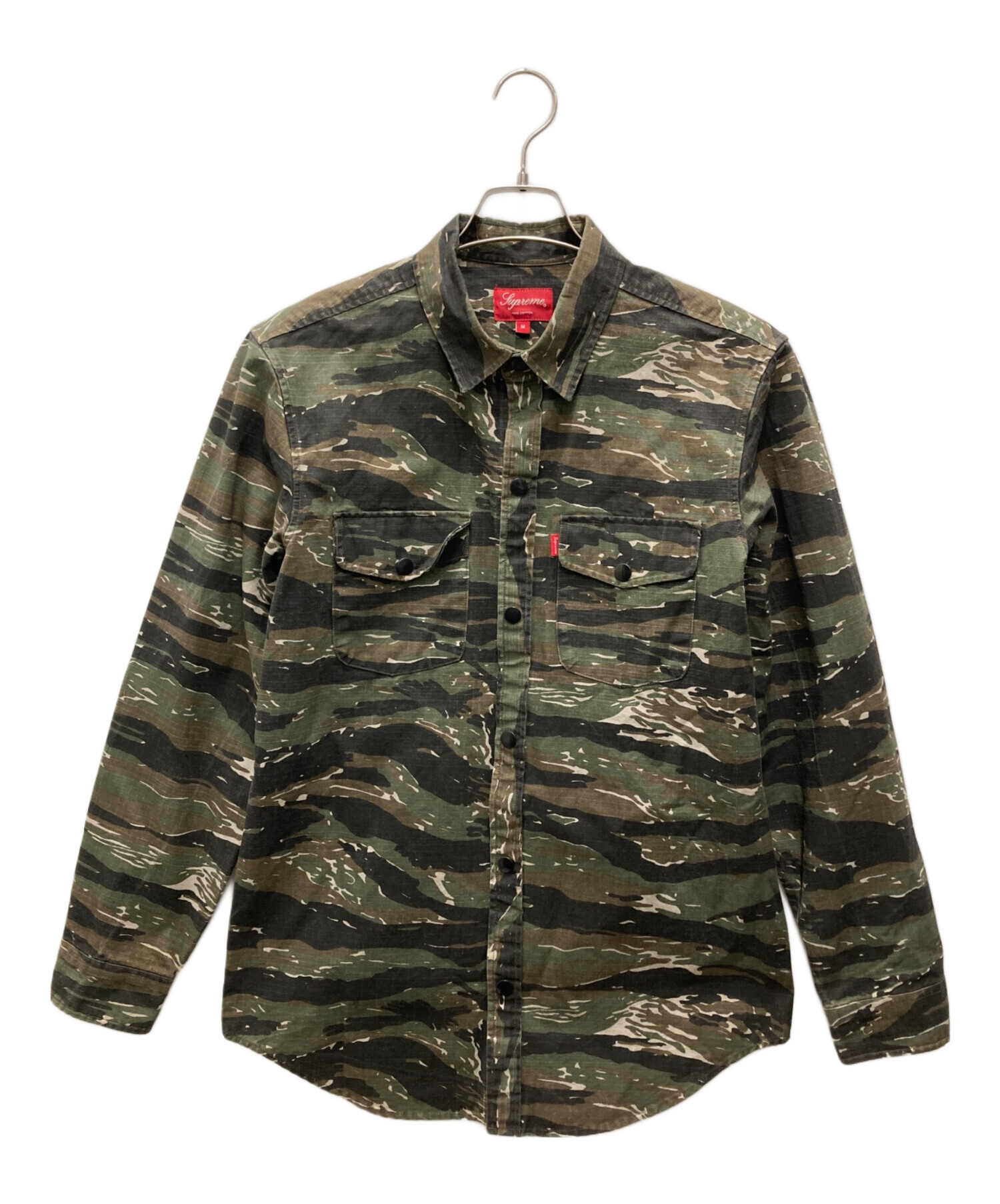 送料込 シュプリーム タイガーカモ 34 カモフラ supreme ビンテージ 中古・古着通販】SUPREME (シュプリーム) タイガーカモシャツ カーキ