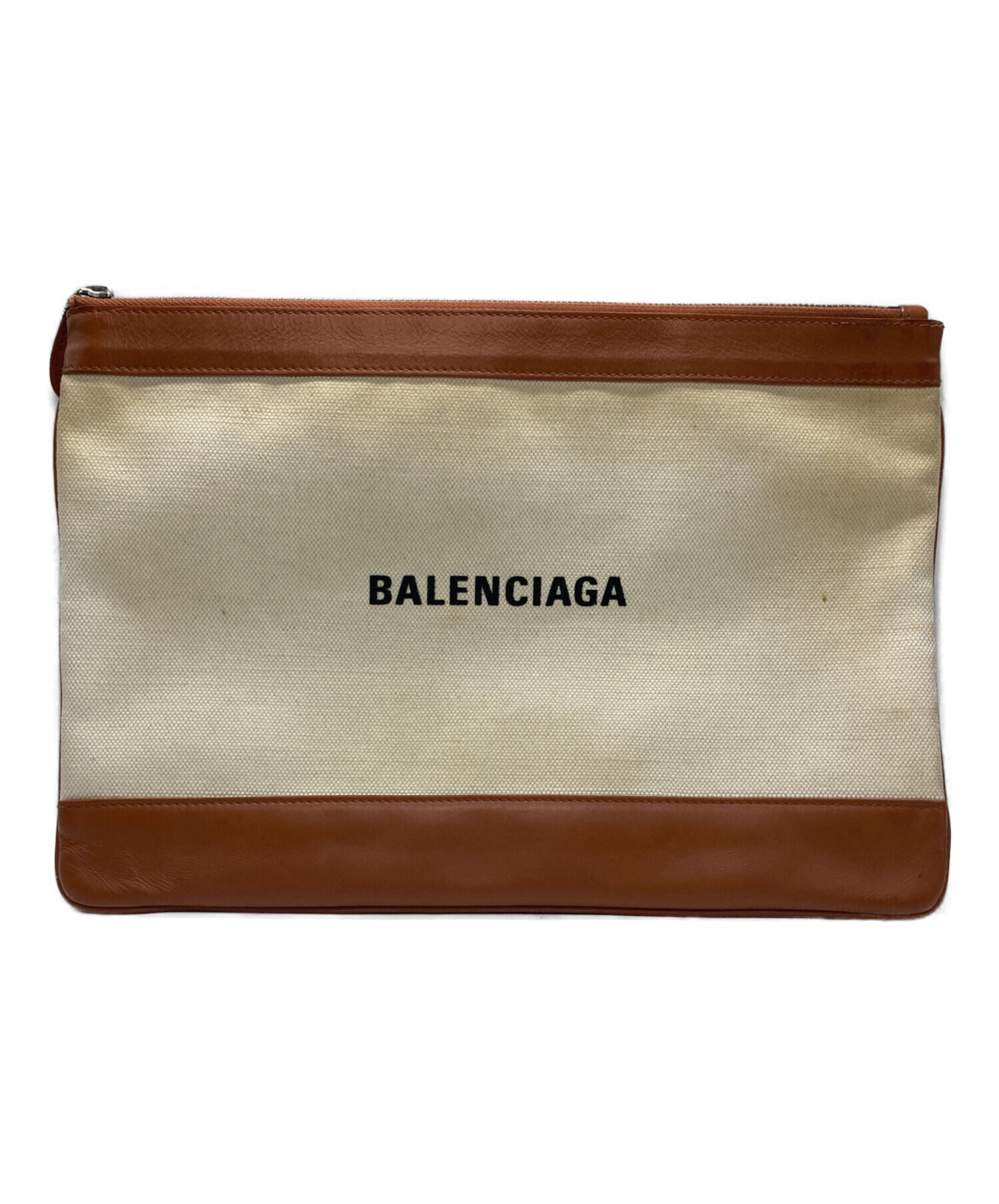 中古・古着通販】BALENCIAGA (バレンシアガ) キャンバスレザークラッチ