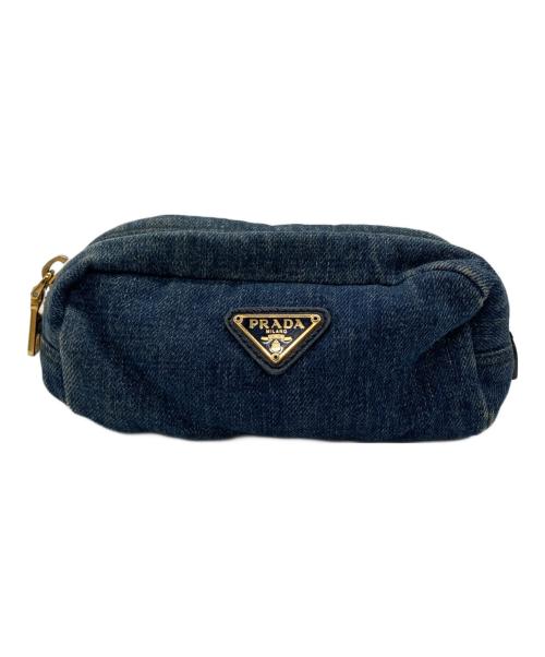 PRADA プラダ 三角ロゴ デニム ミニポーチ 小物入れ 化粧ポーチ PRADA プラダ 三角ロゴ デニム ミニポーチ 小物入れ 化粧ポーチ - メルカリ