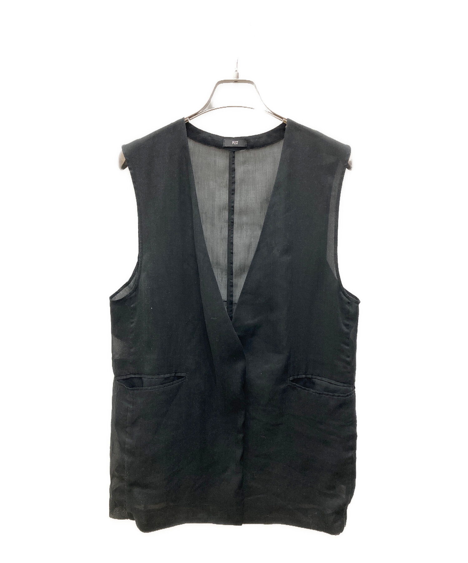 中古・古着通販】PLST (プラステ) シアーオーガンジージレ ブラック 中古・古着通販】PLST (プラステ) シアーオーガンジージレ ブラック