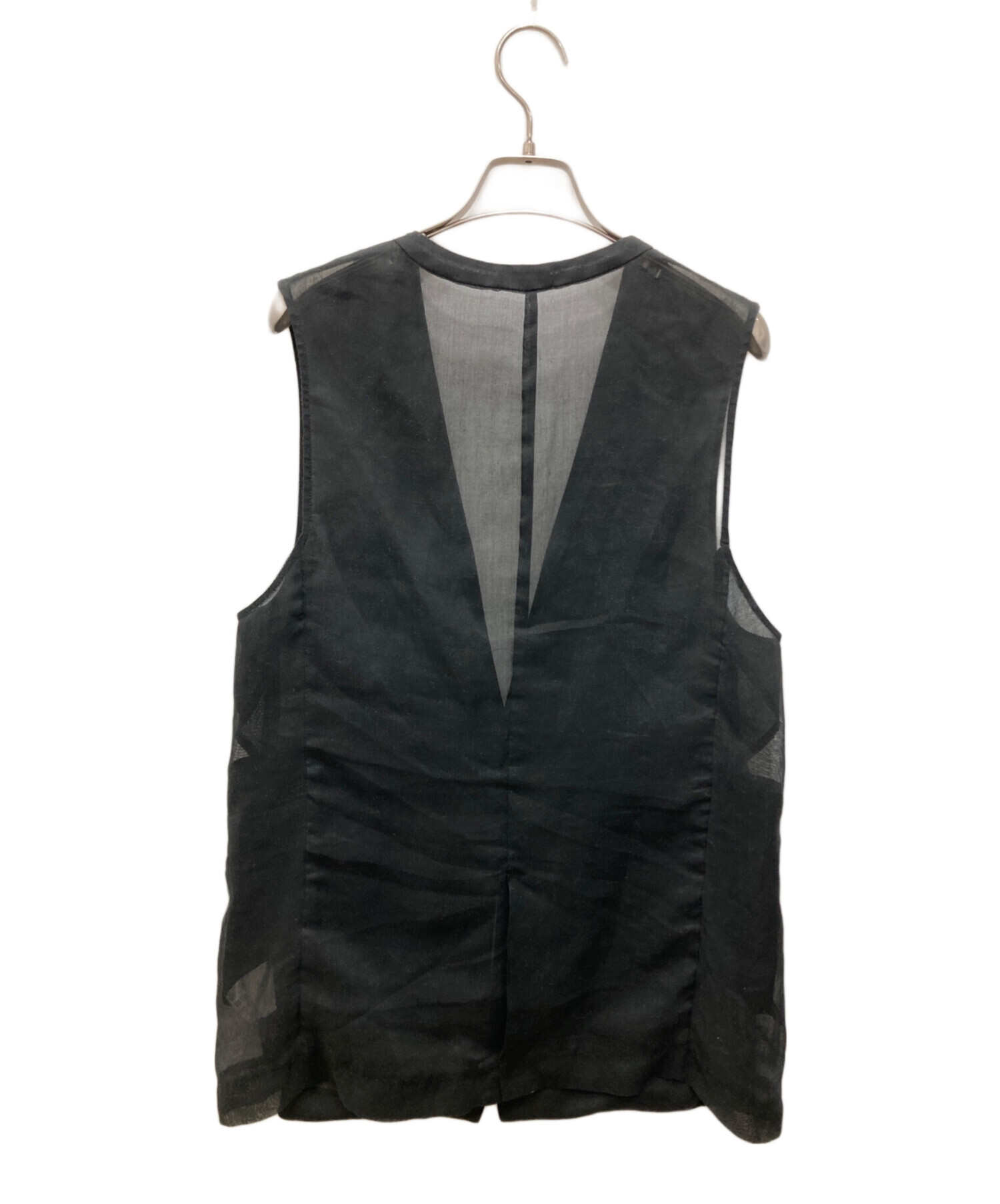 PLST ブラック シアーオーガンジージレ 中古・古着通販】PLST (プラステ) シアーオーガンジージレ ブラック
