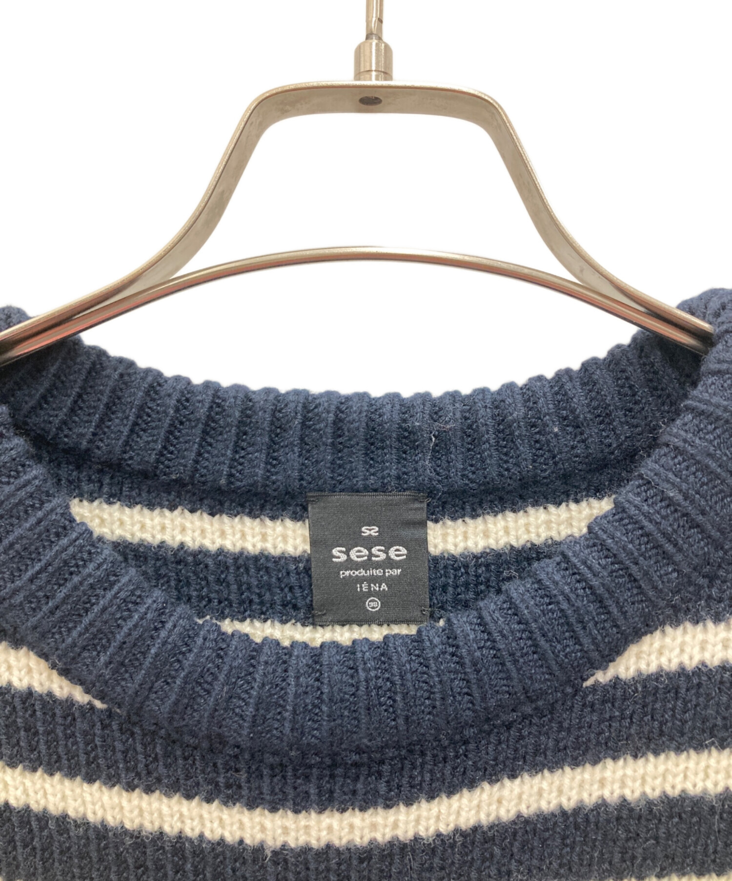 中古・古着通販】sese (セセ) IENA (イエナ) ボーダークルーネックプル 