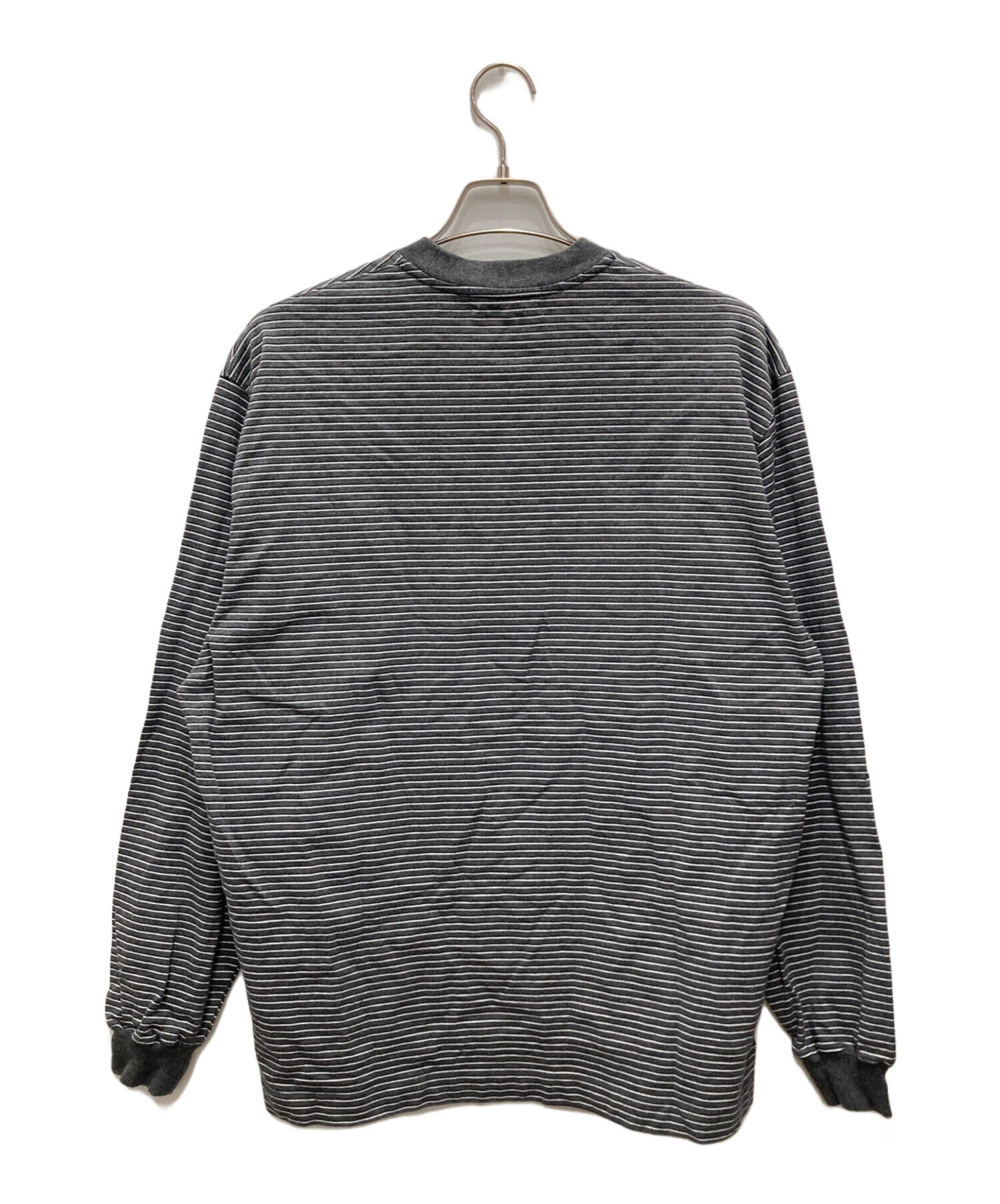 中古・古着通販】everyone (エブリワン) ボーダー長袖Tシャツ グレー