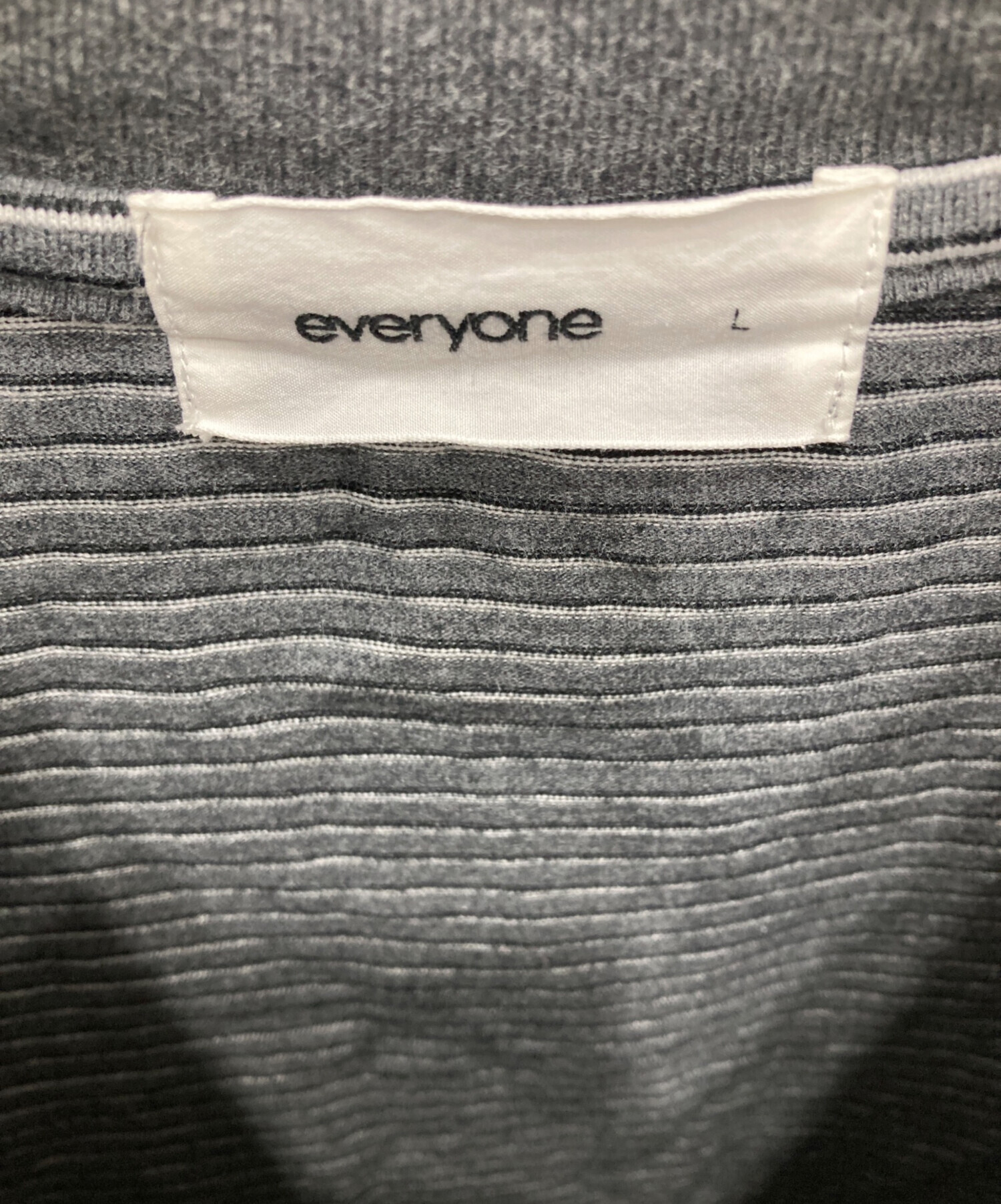 中古・古着通販】everyone (エブリワン) ボーダー長袖Tシャツ グレー