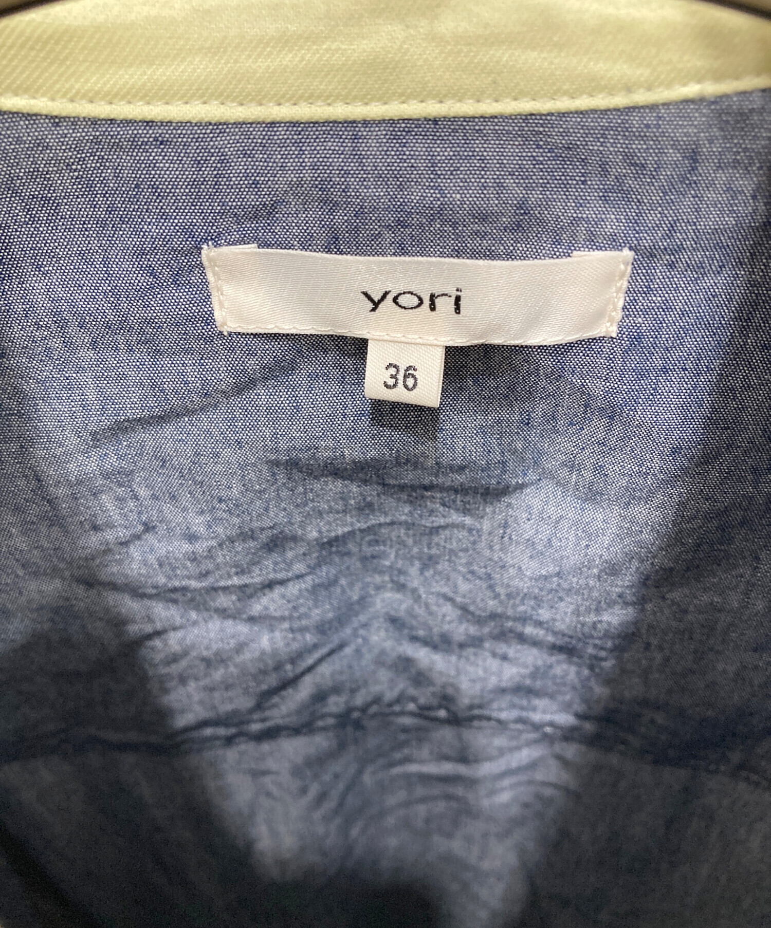 中古・古着通販】YORI (ヨリ) リボンタイワイドシャツ ブルー サイズ