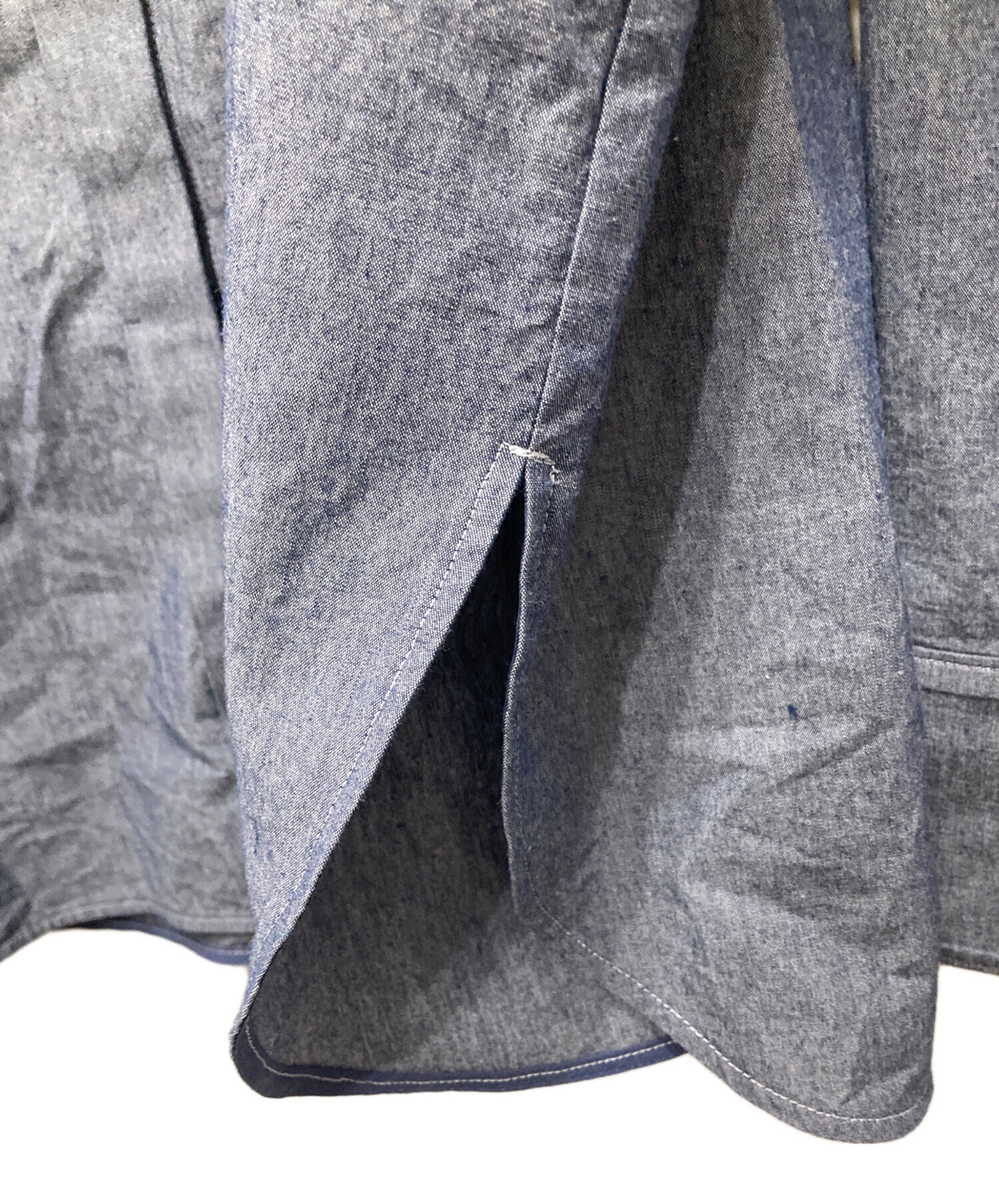 中古・古着通販】YORI (ヨリ) リボンタイワイドシャツ ブルー サイズ