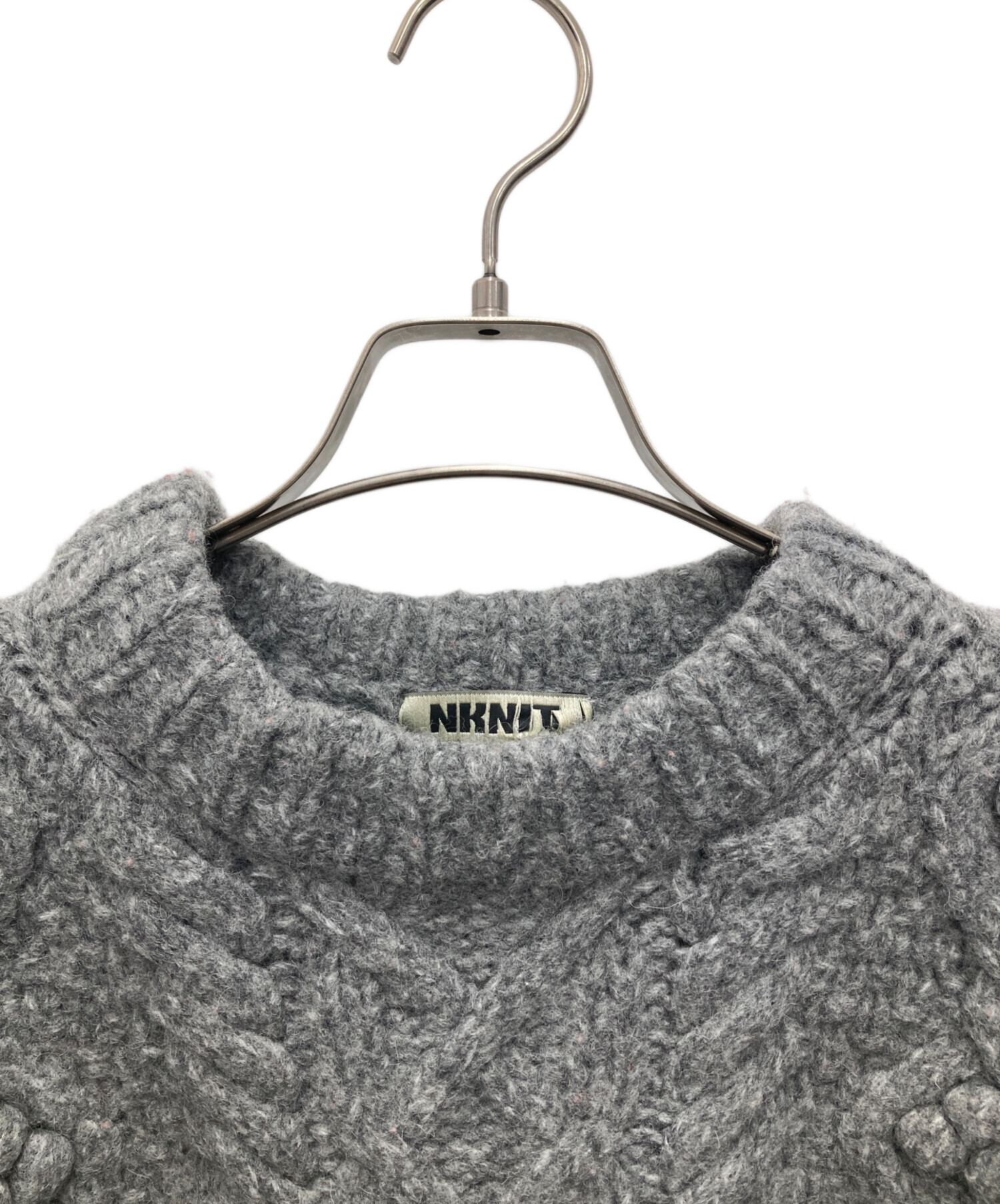 中古・古着通販】NKNIT (ンニット) ショート丈ニット グレー サイズ:1