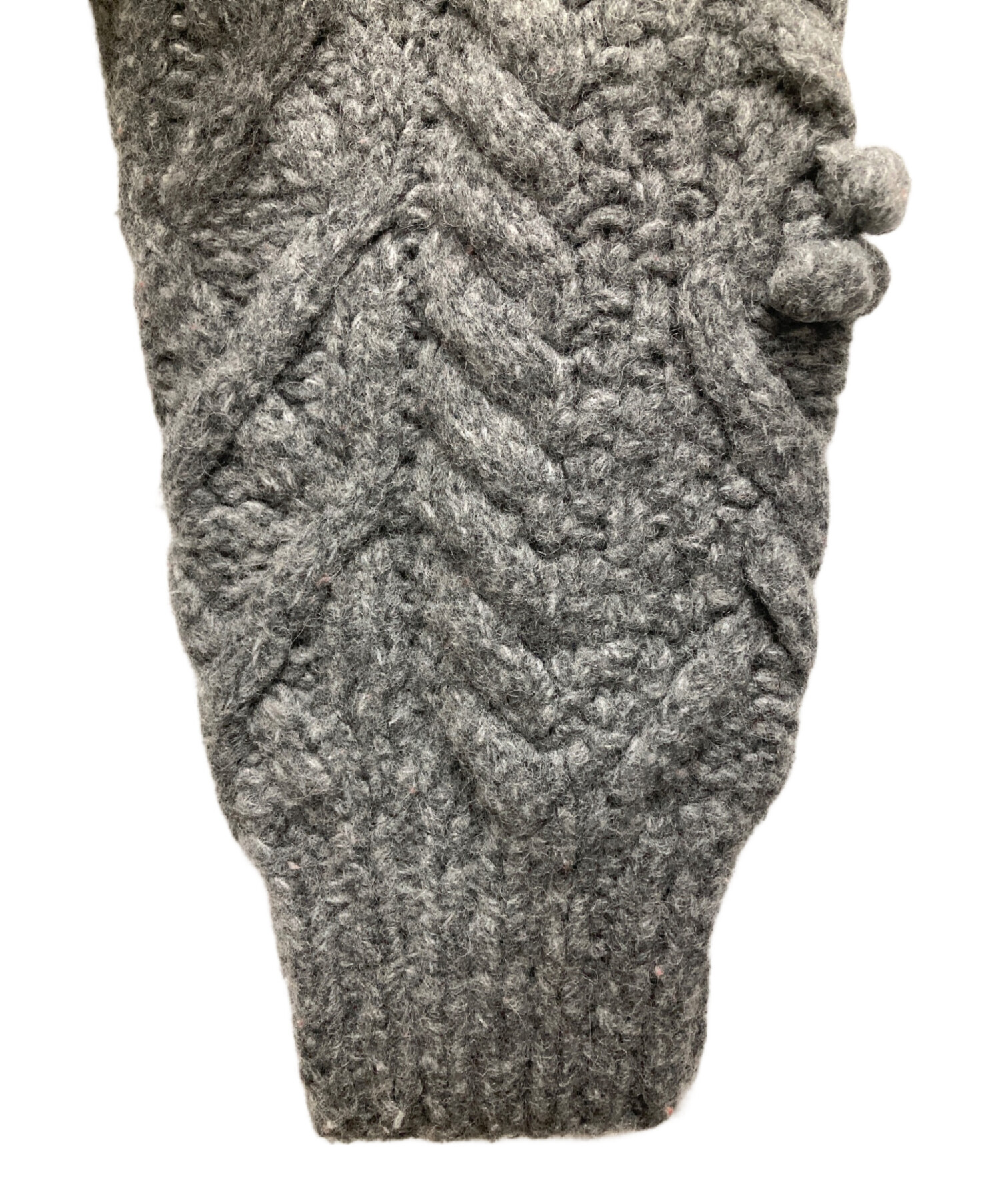 中古・古着通販】NKNIT (ンニット) ショート丈ニット グレー サイズ:1