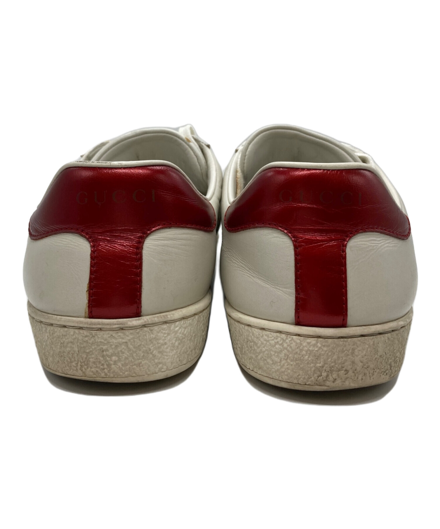 中古・古着通販】GUCCI (グッチ) ストライプレザースニーカー ホワイト