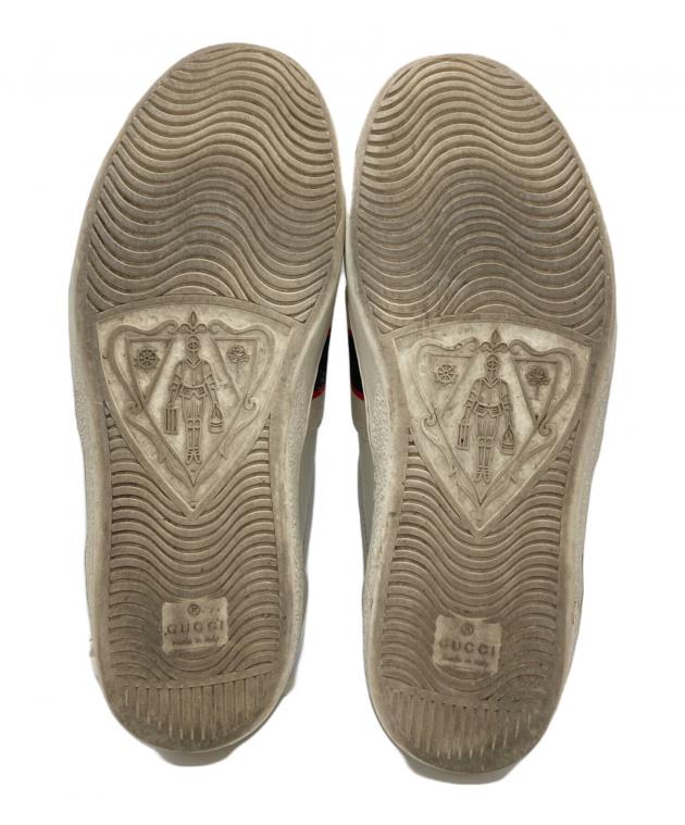 中古・古着通販】GUCCI (グッチ) ストライプレザースニーカー ホワイト