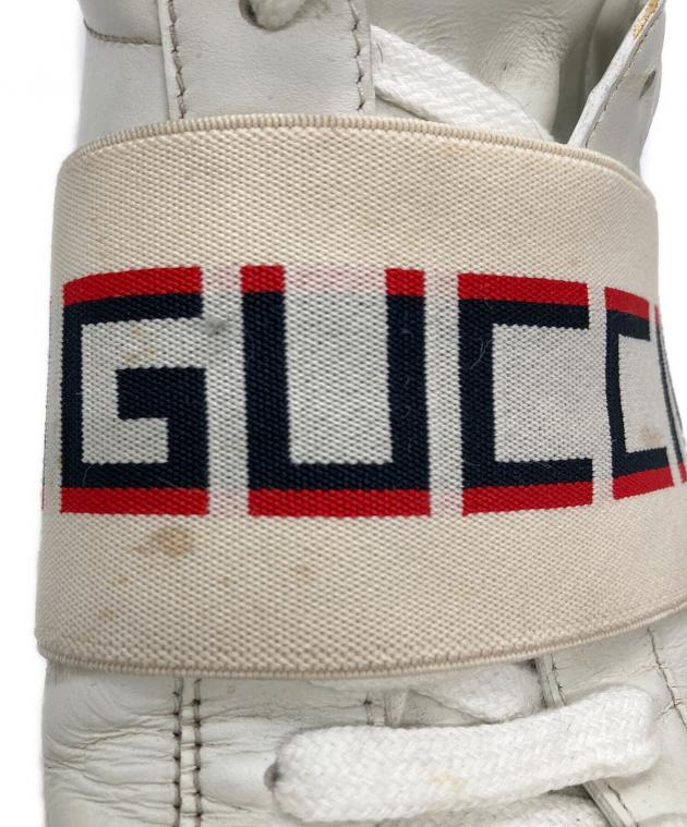 中古・古着通販】GUCCI (グッチ) ストライプレザースニーカー ホワイト