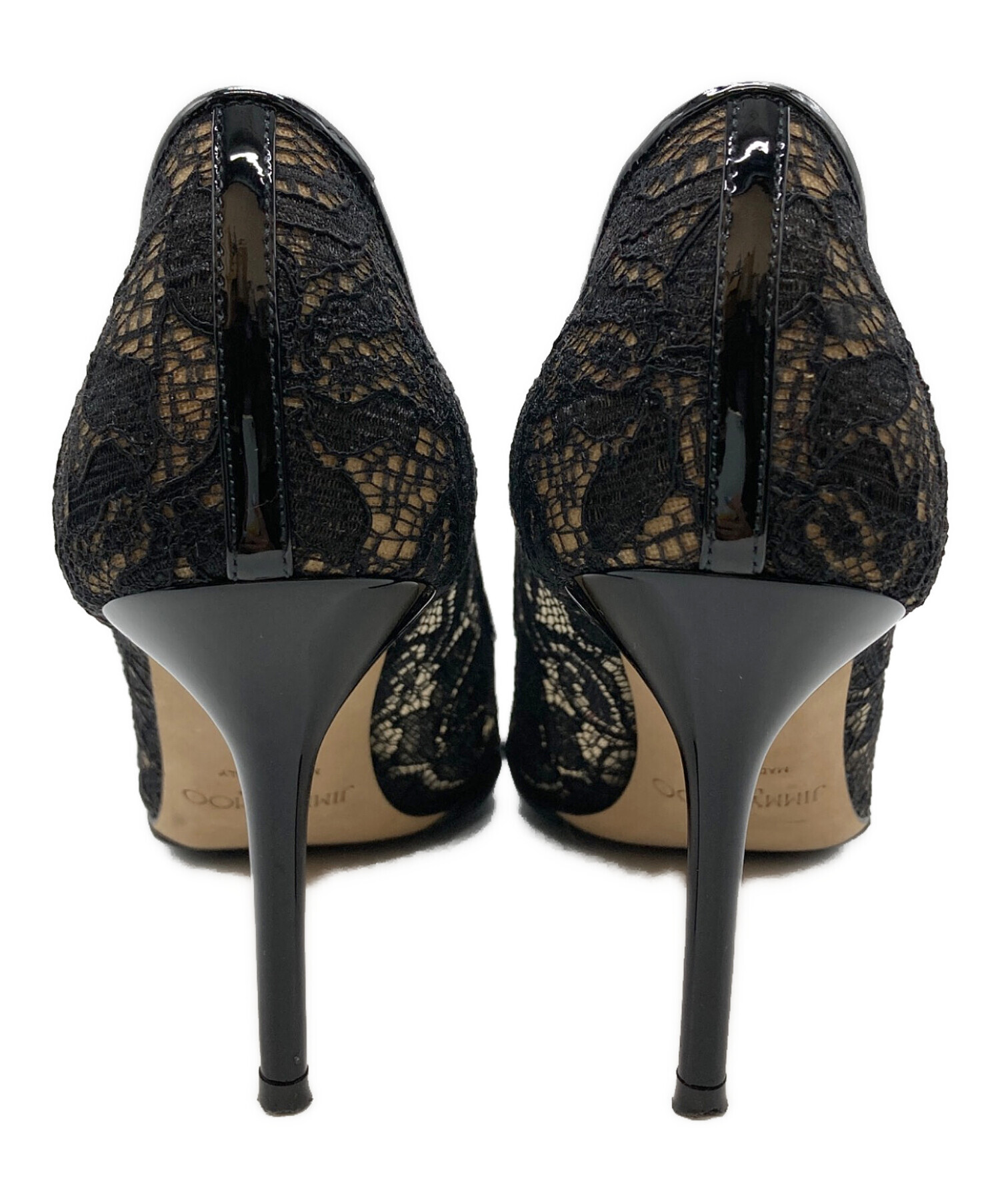 中古・古着通販】JIMMY CHOO (ジミーチュウ) レースパンプス ブラック
