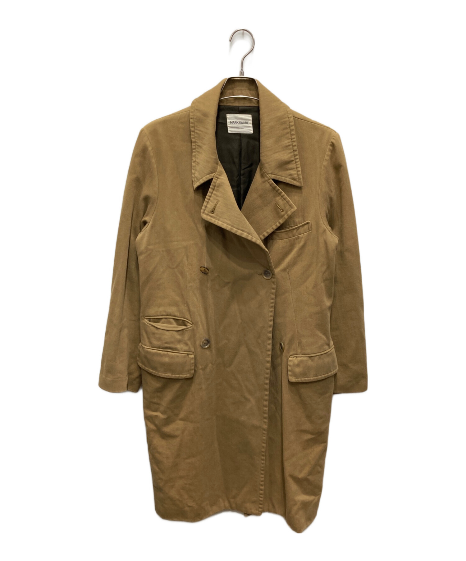 中古・古着通販】MARKAWARE (マーカウェア) ダブルコート ブラウン