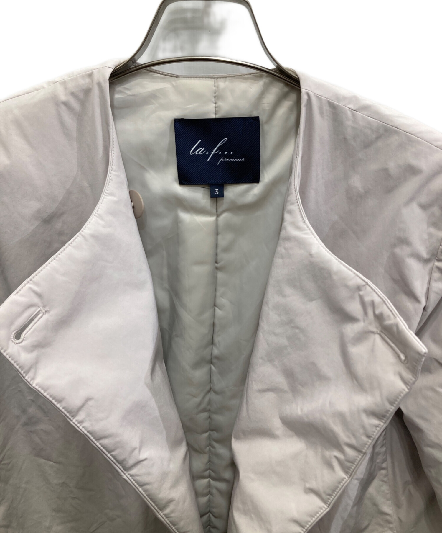 中古・古着通販】la.f (ラ・エフ) THINDOWNダウンコート ベージュ 
