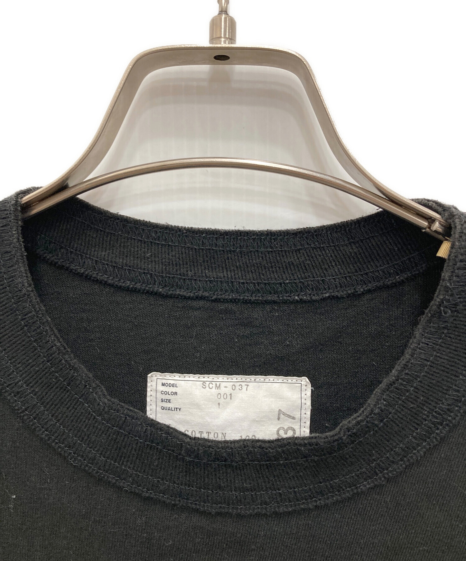 中古・古着通販】sacai (サカイ) SIDE ZIP COTTON T SHIRT ブラック