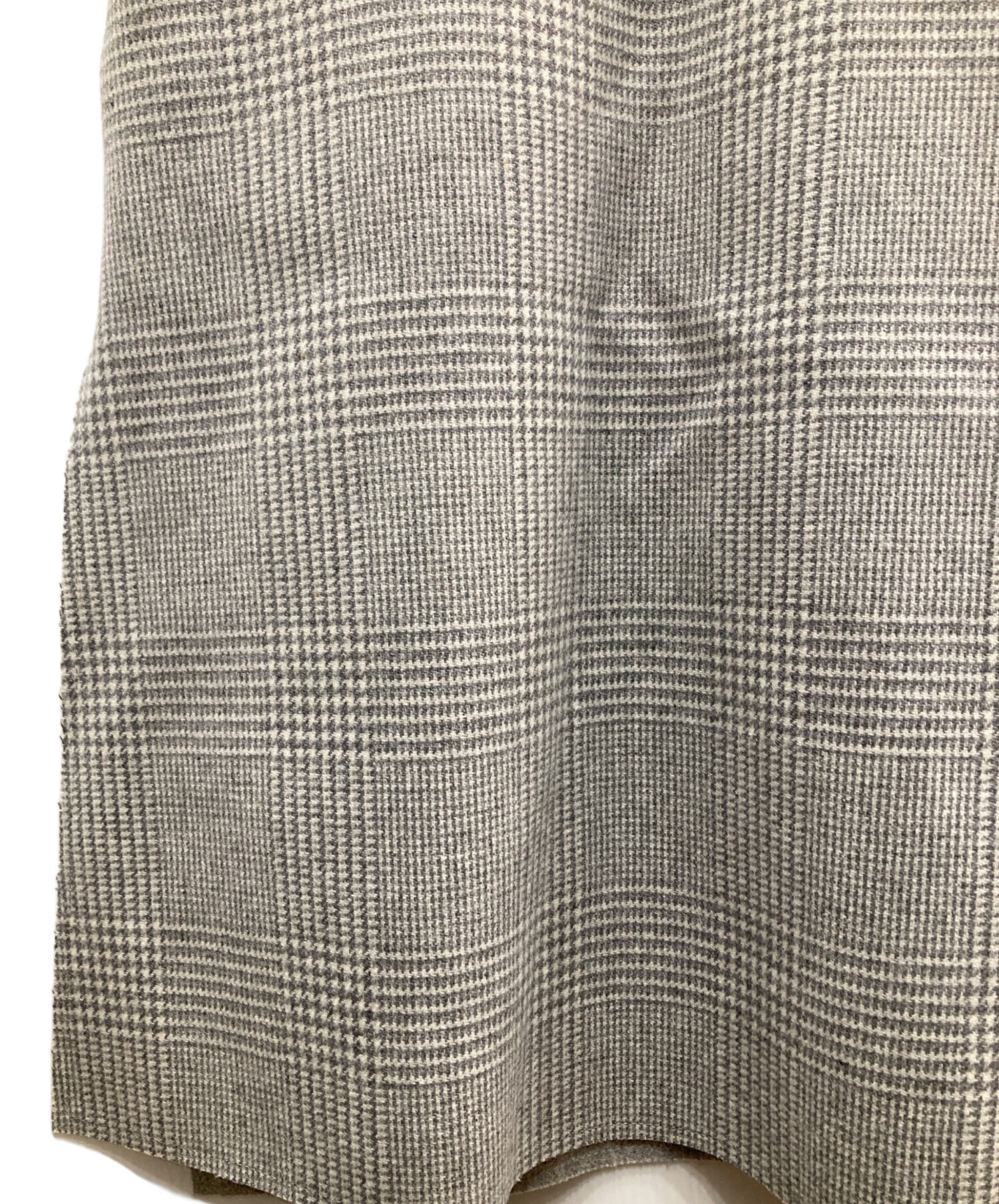 中古・古着通販】YORI (ヨリ) チェックロングジレ グレー サイズ:F