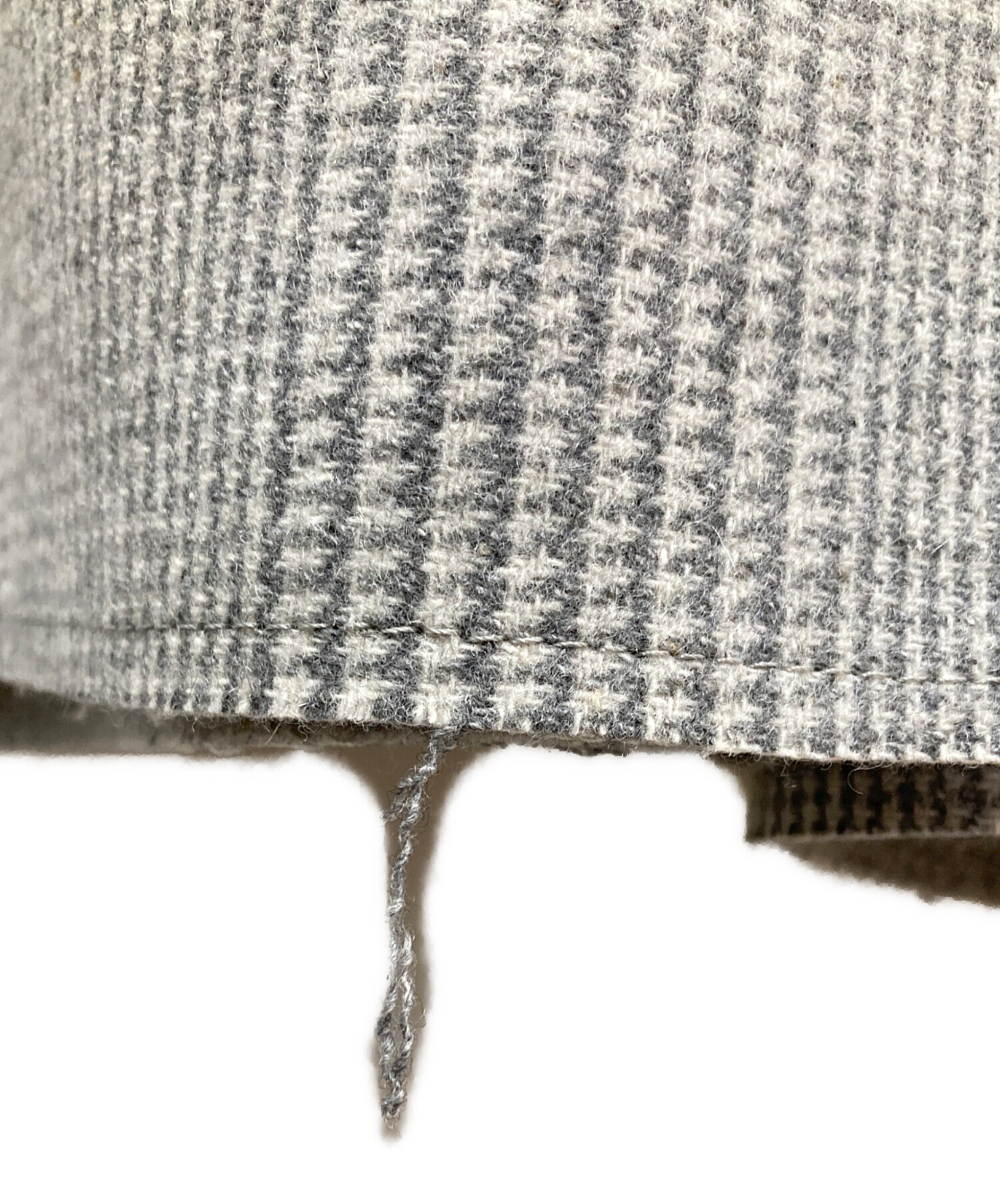 中古・古着通販】YORI (ヨリ) チェックロングジレ グレー サイズ:F