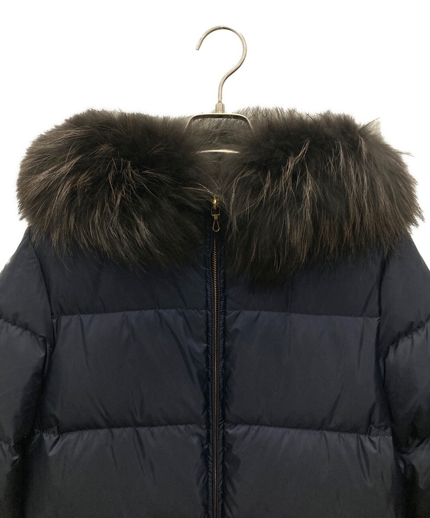 ナノ・ユニバース　西川ダウン　サイズ38 ネイビー　ラクーンファー　コート 中古・古着通販】nano・universe (ナノ・ユニバース) 西川ダウンコート