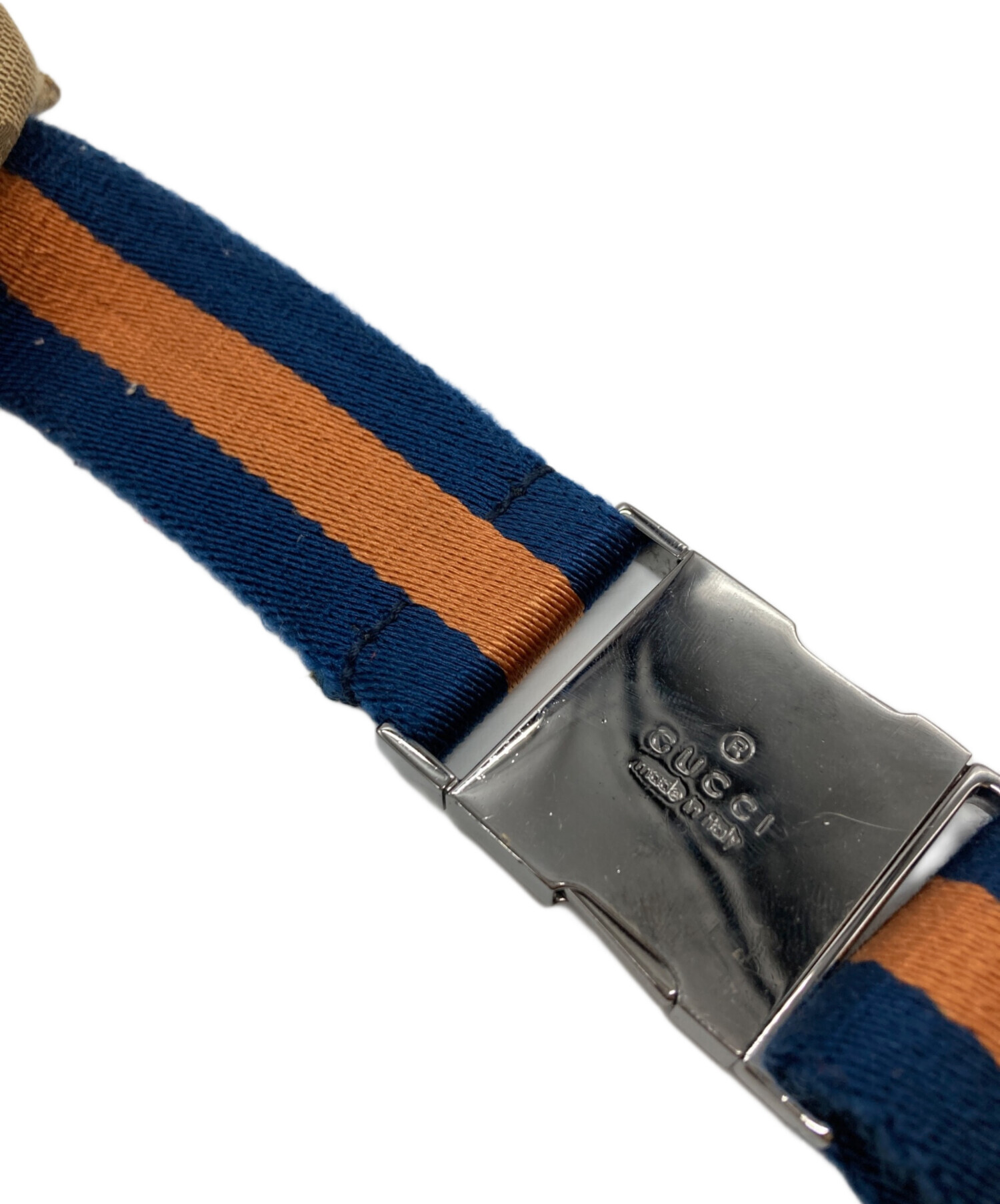 GUCCI ボディバッグ GGキャンパス ネイビー 中古・古着通販】GUCCI (グッチ) GGキャンバス ボディーバッグ
