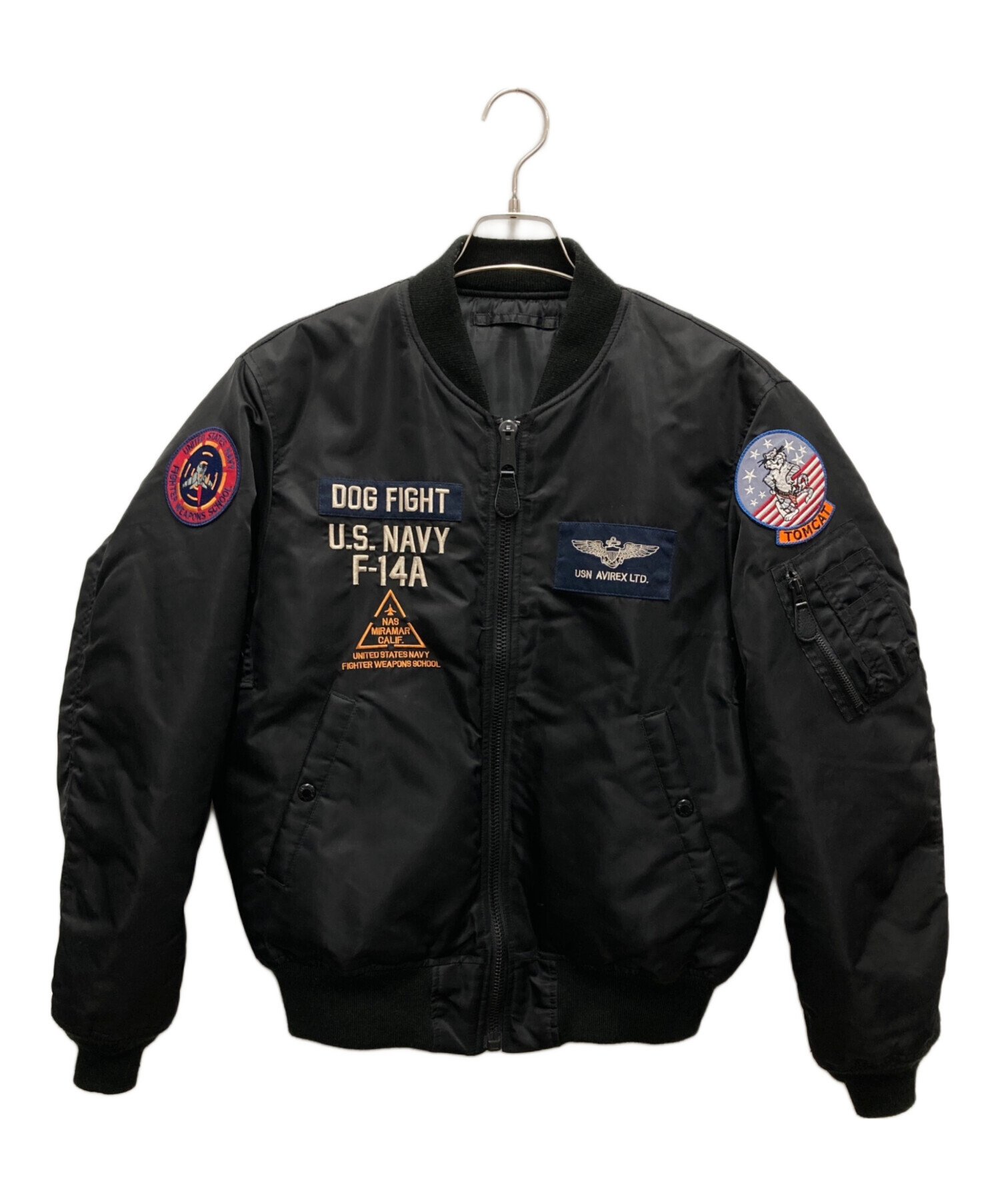 AVIREX F-14 TOMCAT フライトジャケット ブラック 中古・古着通販】AVIREX (アヴィレックス) TOMCAT MA-1フライト