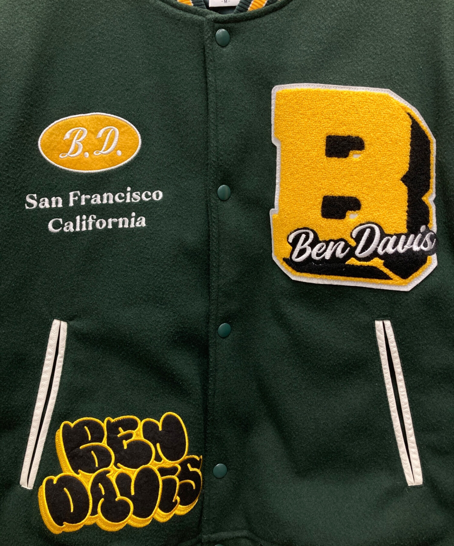 BEN DAVIS ベンデイビス リアルレザー スタジャン グリーン M BEN
