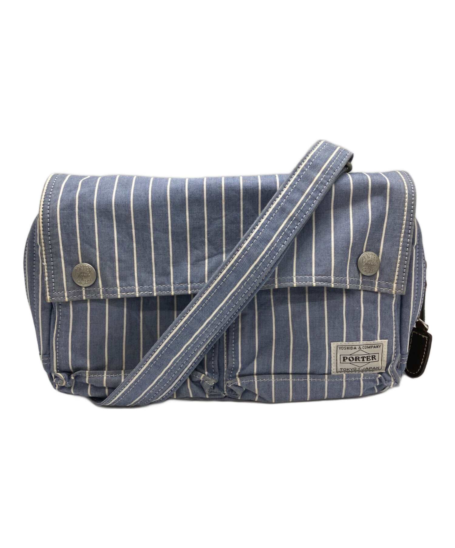 （used）PORTER ポーター ショルダーバッグ 中古・古着通販】PORTER (ポーター) ショルダーバッグ ホワイト×ブルー