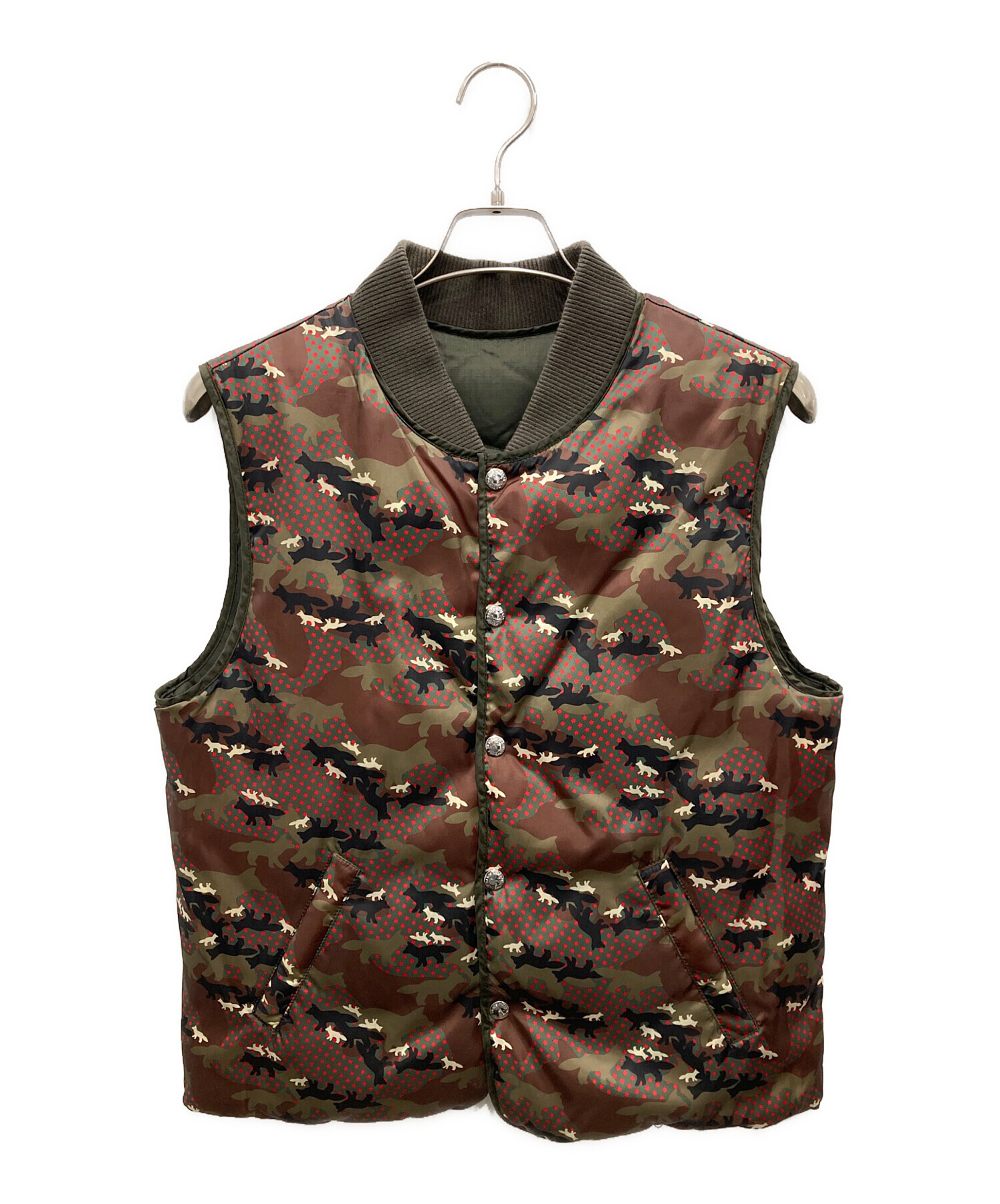 最終価格！メゾンキツネ　ダウンベスト　新品未使用タグ付 中古・古着通販】maison kitsune (メゾンキツネ) リバーシブルダウン