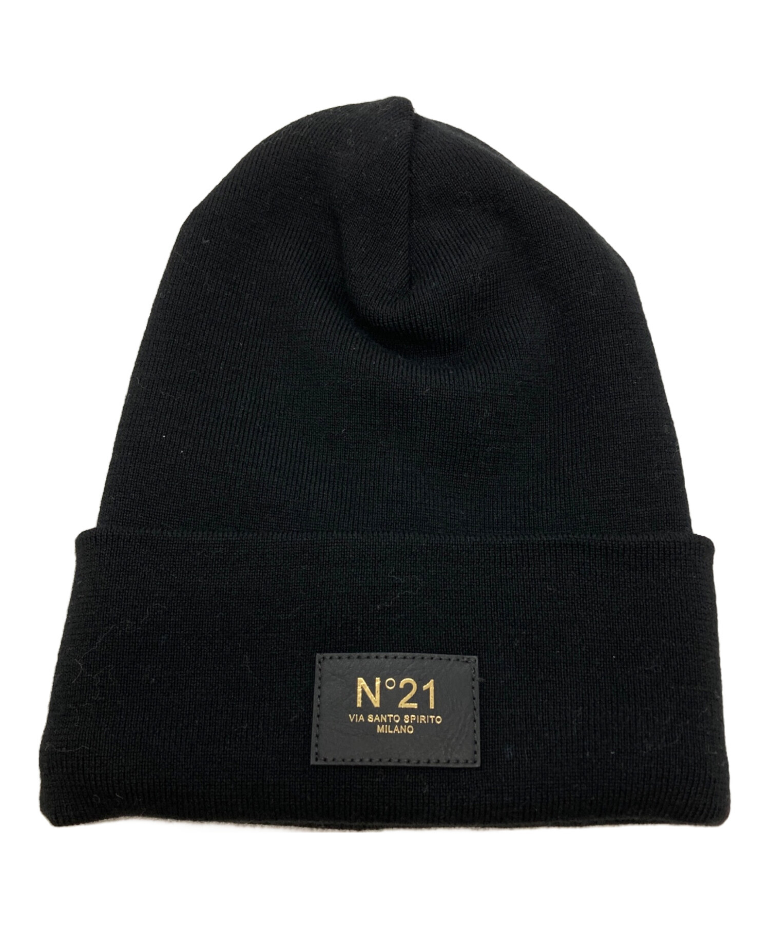 中古・古着通販】N°21 (ヌメロヴェントゥーノ) ニット帽 ブラック