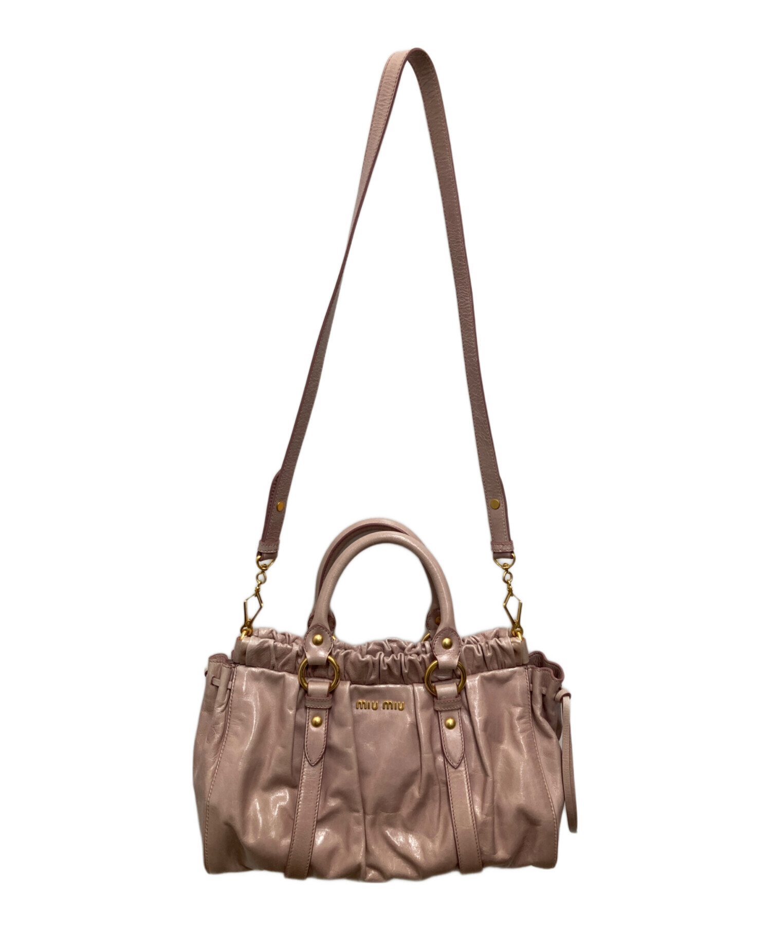 【専用出品】miumiu handbag vitello lux 中古・古着通販】MIU MIU (ミュウミュウ) VITELLO LUX 2WAYバッグ