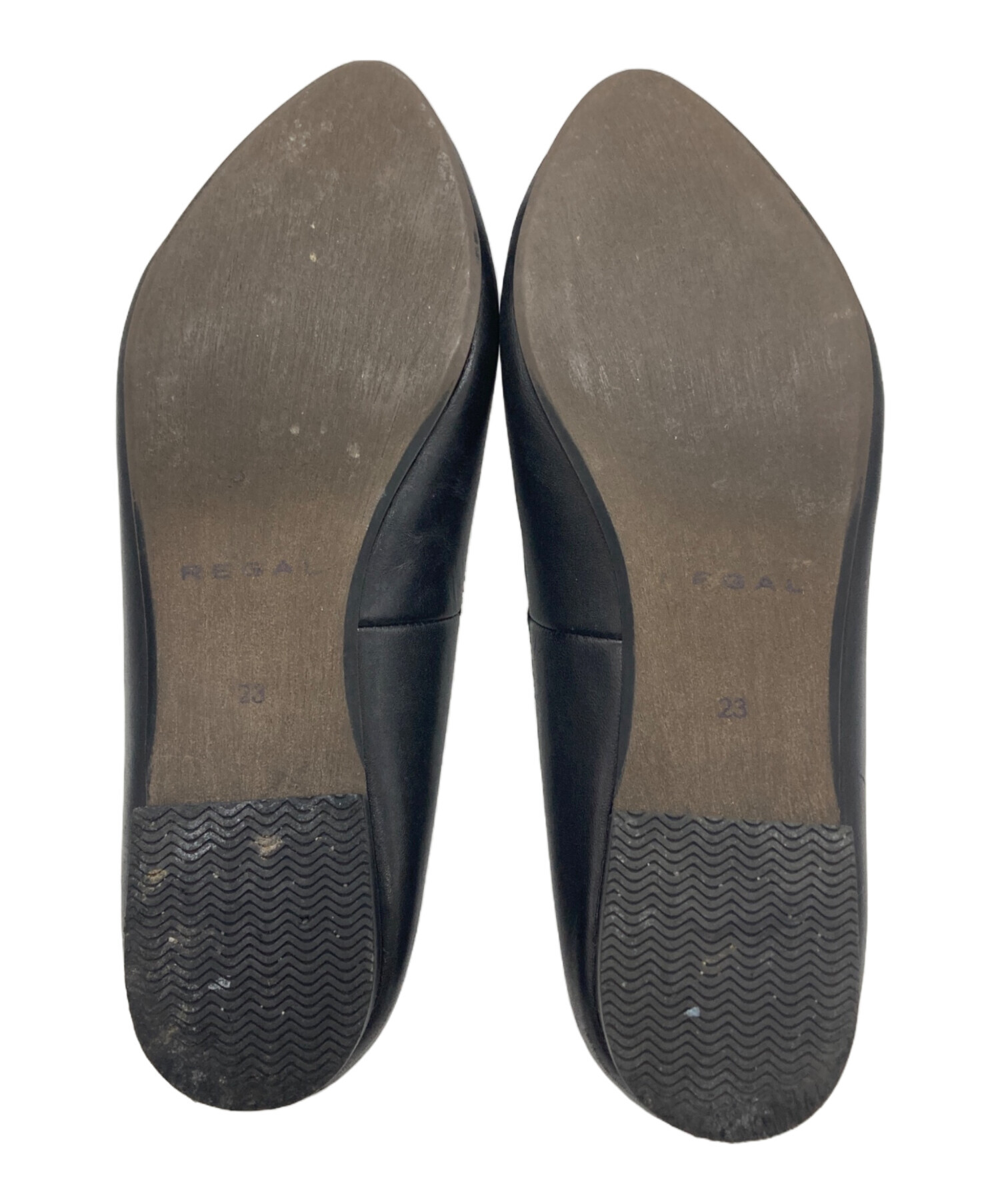 中古・古着通販】REGAL (リーガル) レザーフラットパンプス ブラック