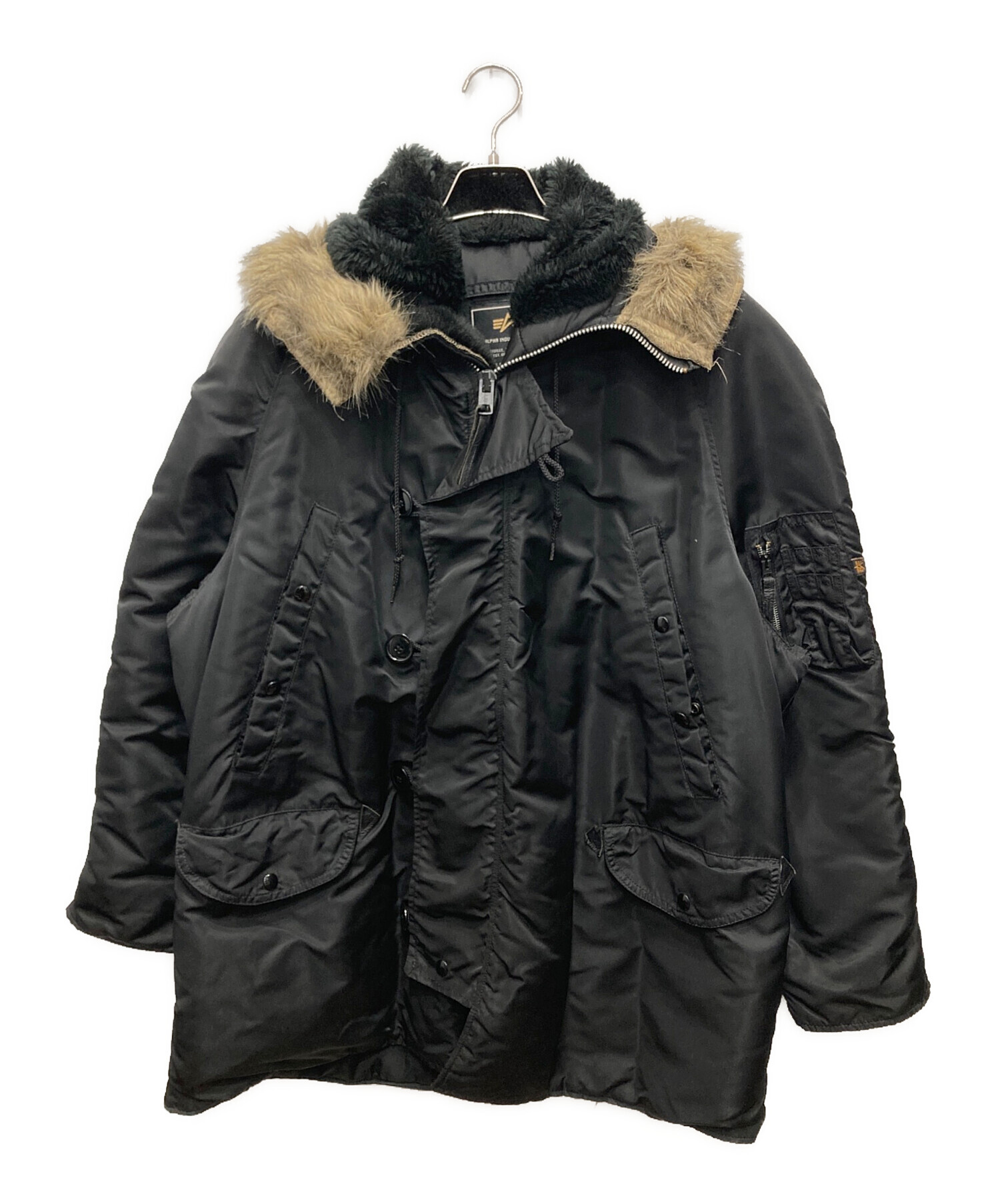 中古・古着通販】ALPHA (アルファ) N-3Bタイプコート ブラック サイズ