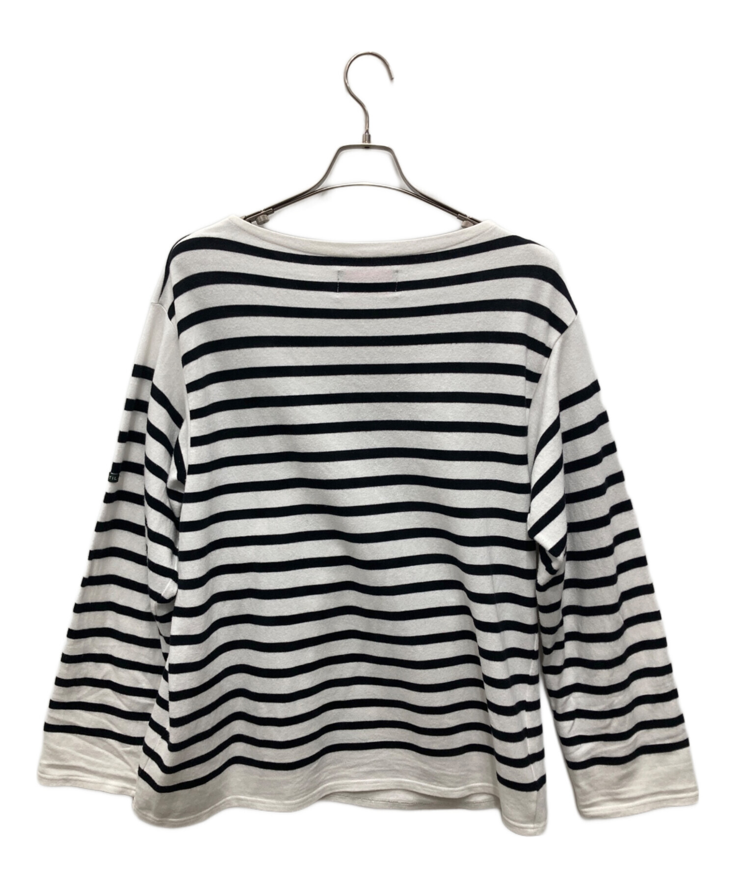 OUTIL ウティ Tシャツ・カットソー メンズ 【古着】【中古】 中古・古着通販】OUTIL (ウティ) バスクシャツ ホワイト×ブラック