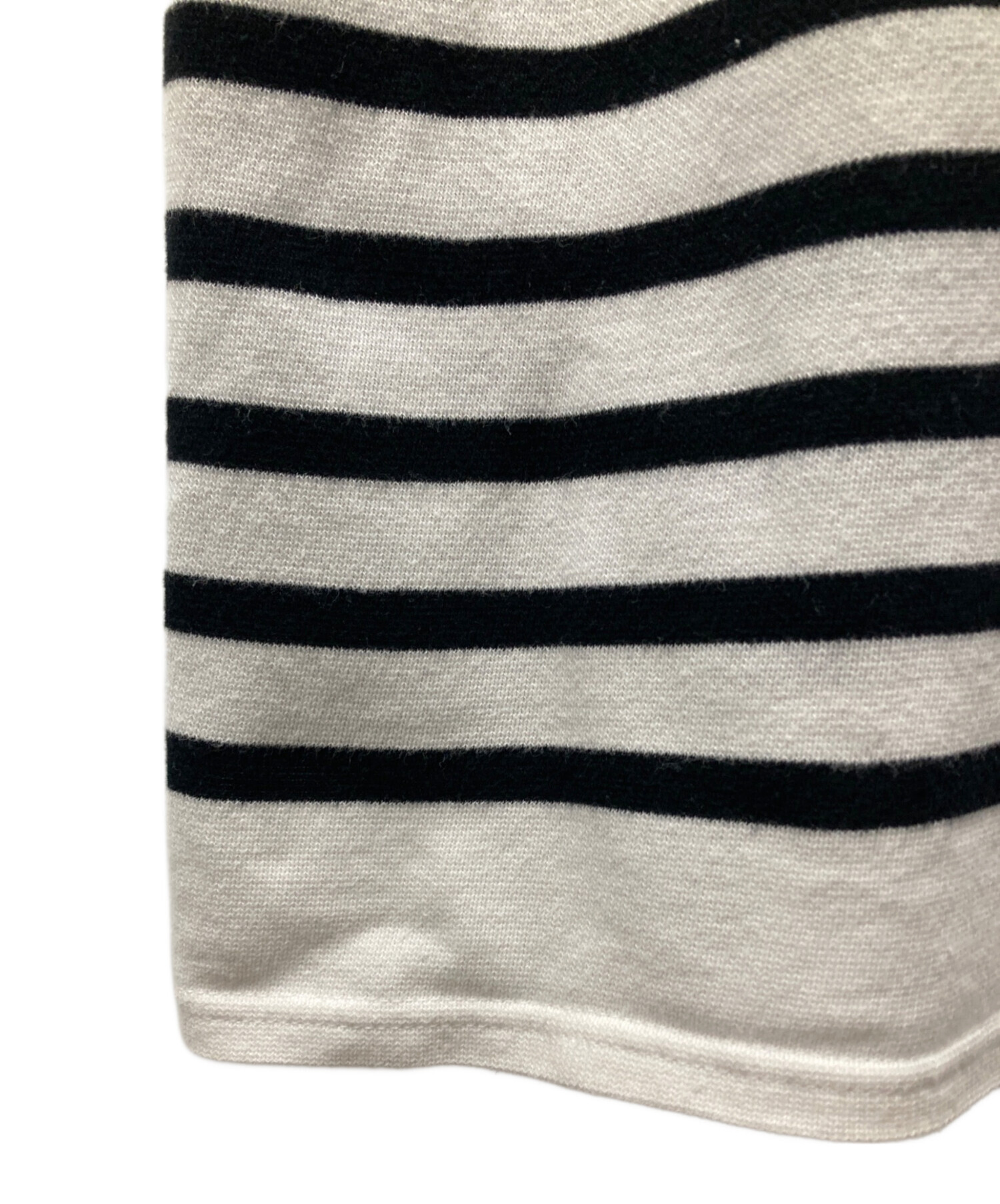 中古・古着通販】OUTIL (ウティ) バスクシャツ ホワイト×ブラック