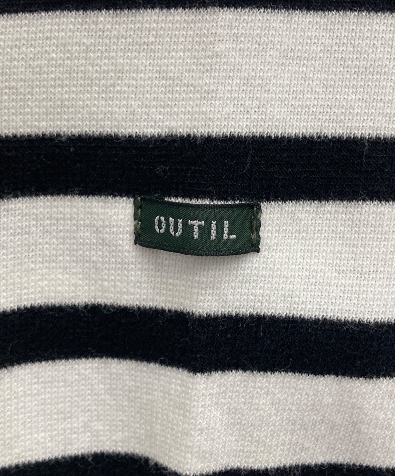 中古・古着通販】OUTIL (ウティ) バスクシャツ ホワイト×ブラック