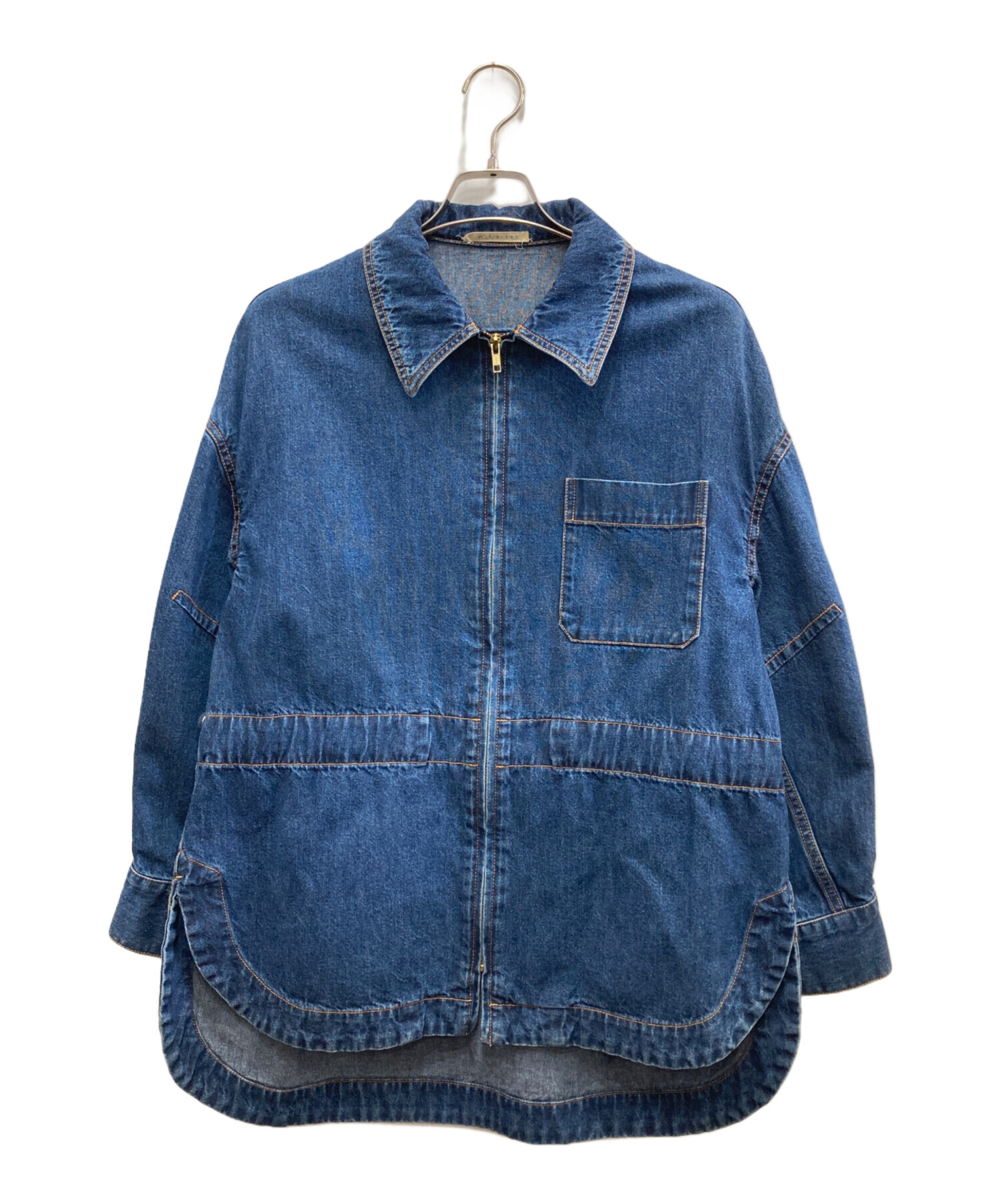 CURRENTAGE（カレンテージ）デニム ジレ CURRENTAGE ベスト ジレ 「CURRENTAGE/カレンテージ」Ruffle vest