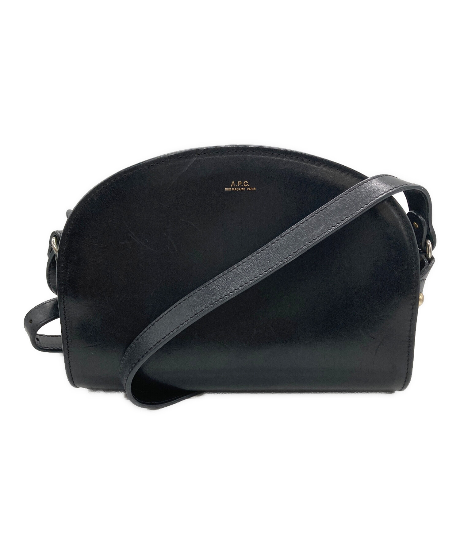 中古・古着通販】A.P.C. (アーペーセー) ハーフムーンショルダーバッグ 