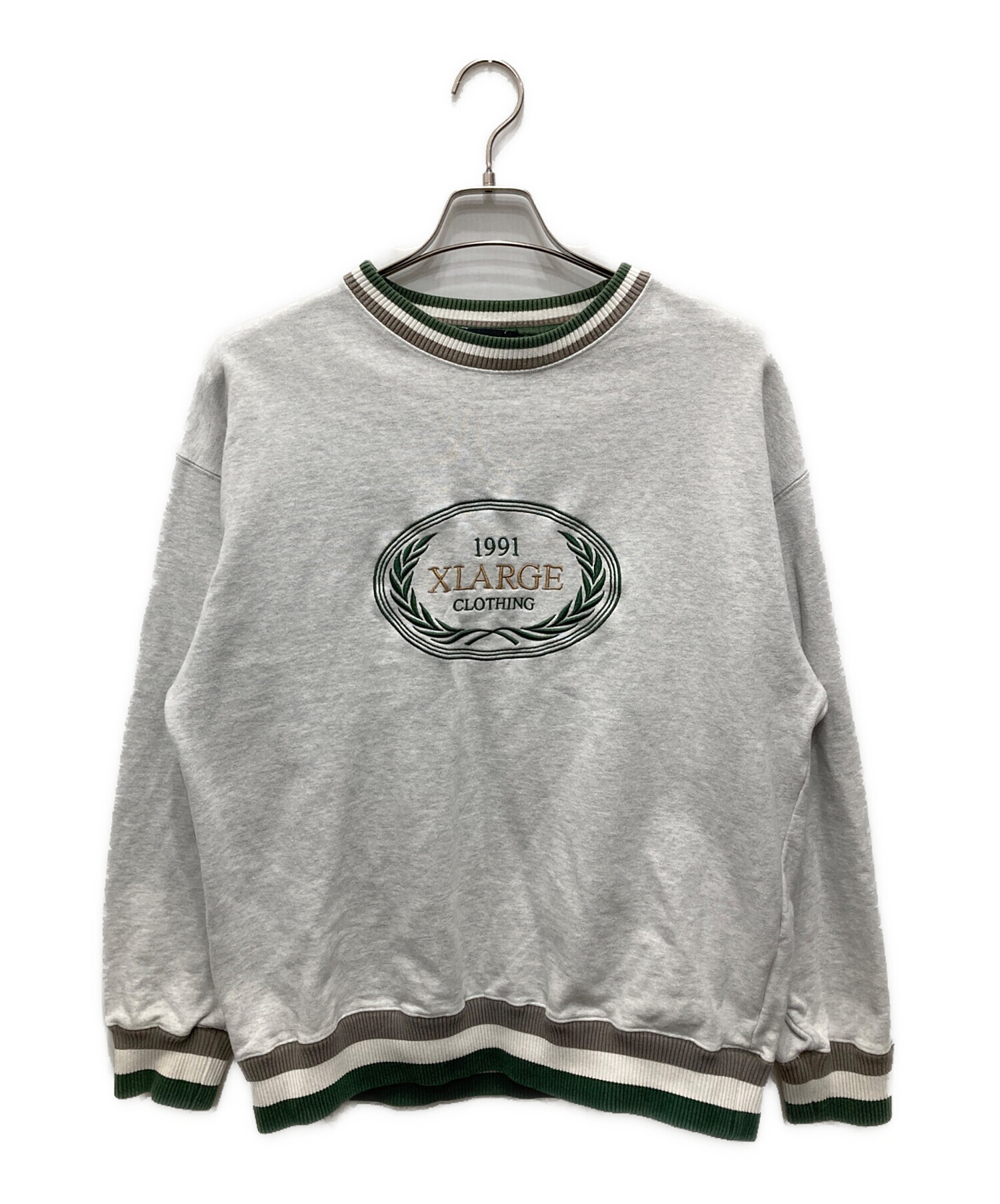 中古・古着通販】X-LARGE (エクストララージ) 刺繍スウェット グリーン 