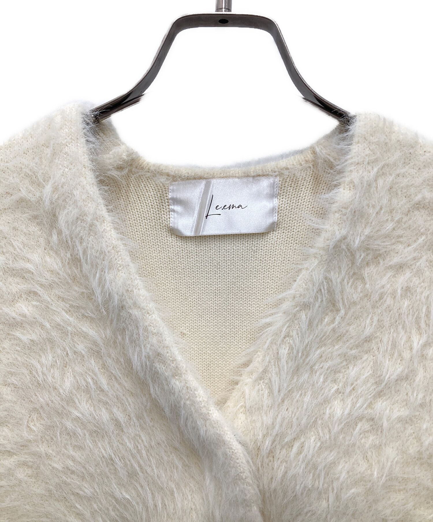 le.ema モヘアタッチカーディガン ルエマLE.EMA モヘアタッチダブルボタンカーディガン