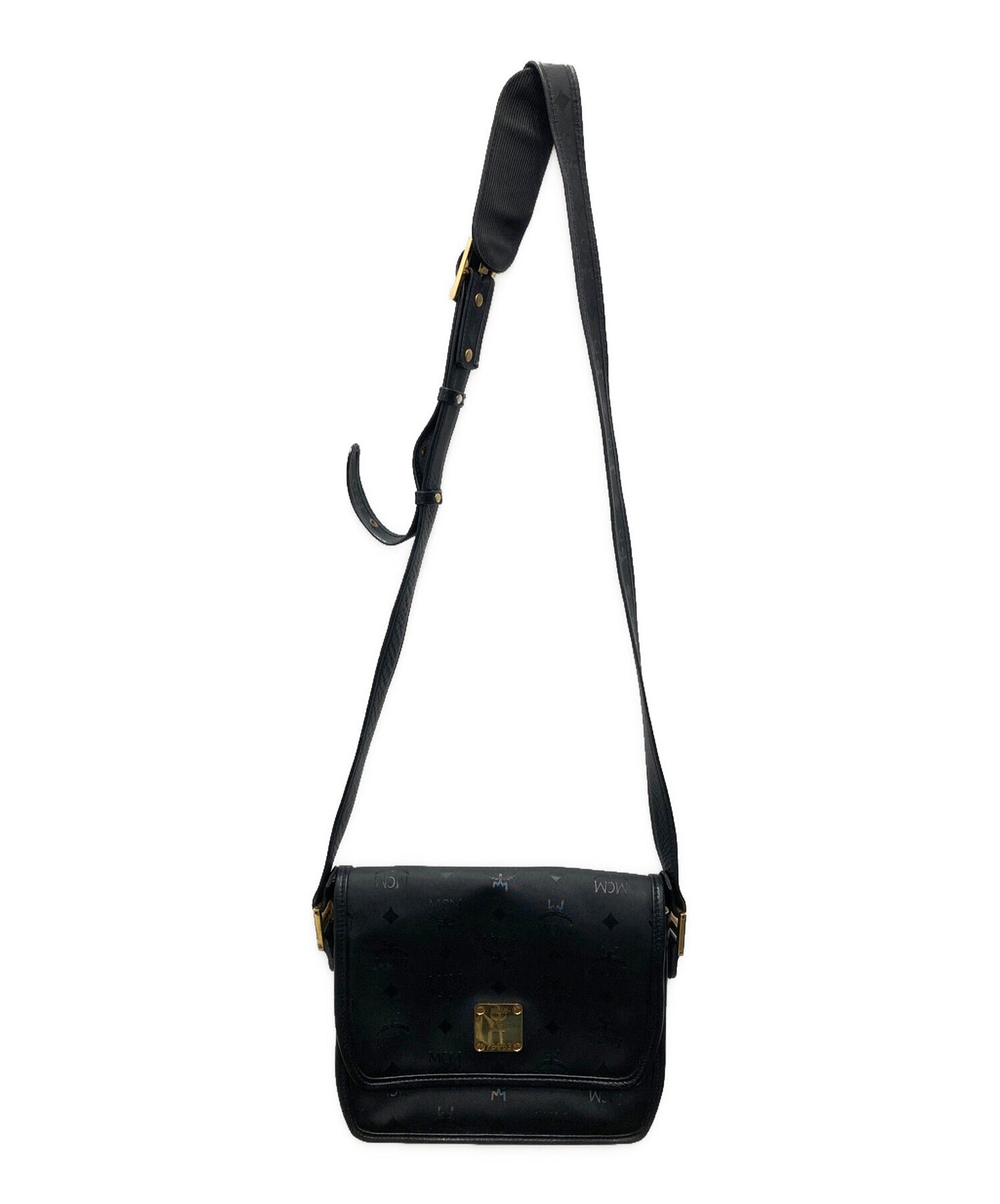 中古・古着通販】MCM (エムシーエム) レザーフラップショルダーバッグ